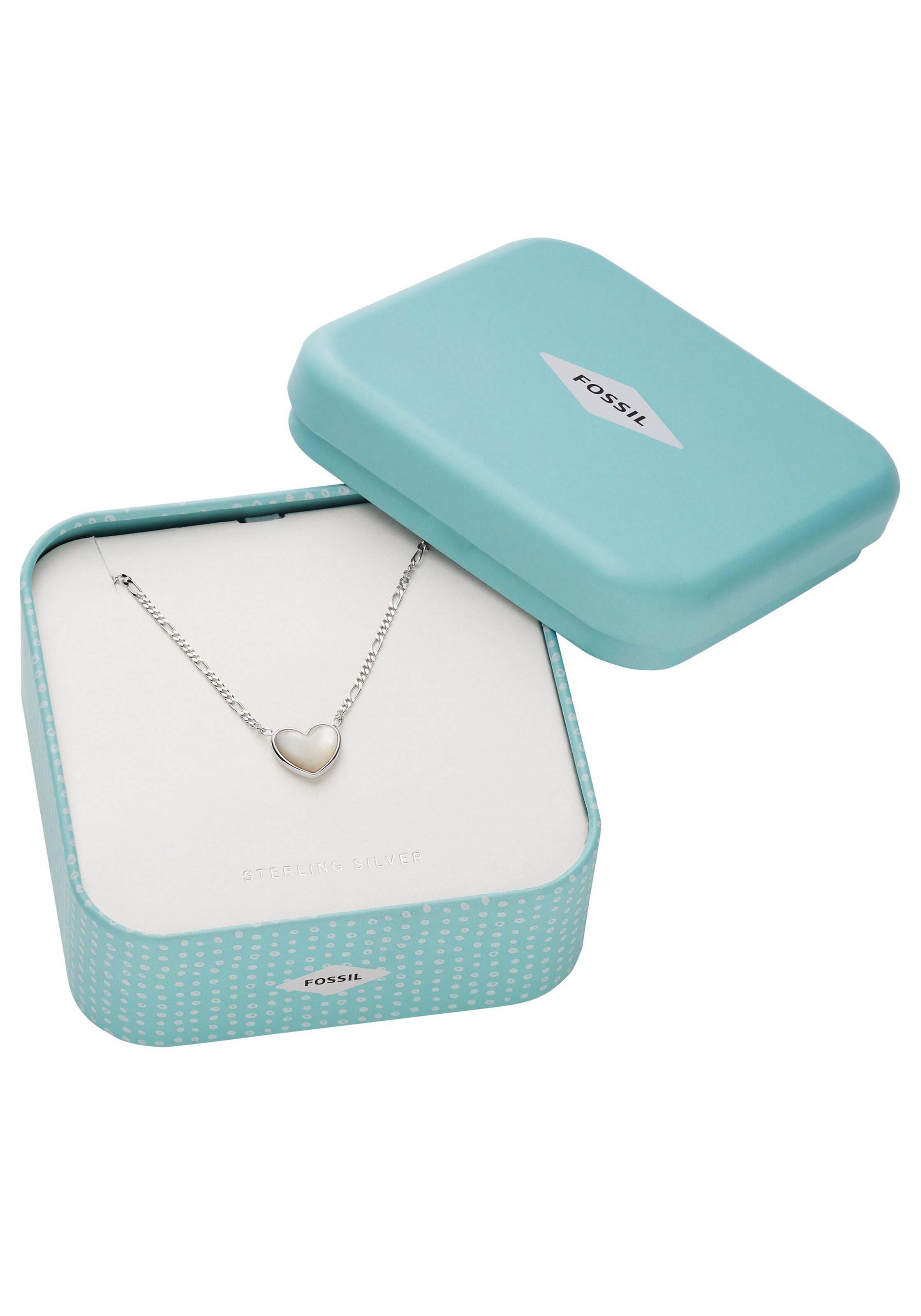 Fossil Herzkette »STERLING SILVER, JFS00444040«, mit Perlmutt