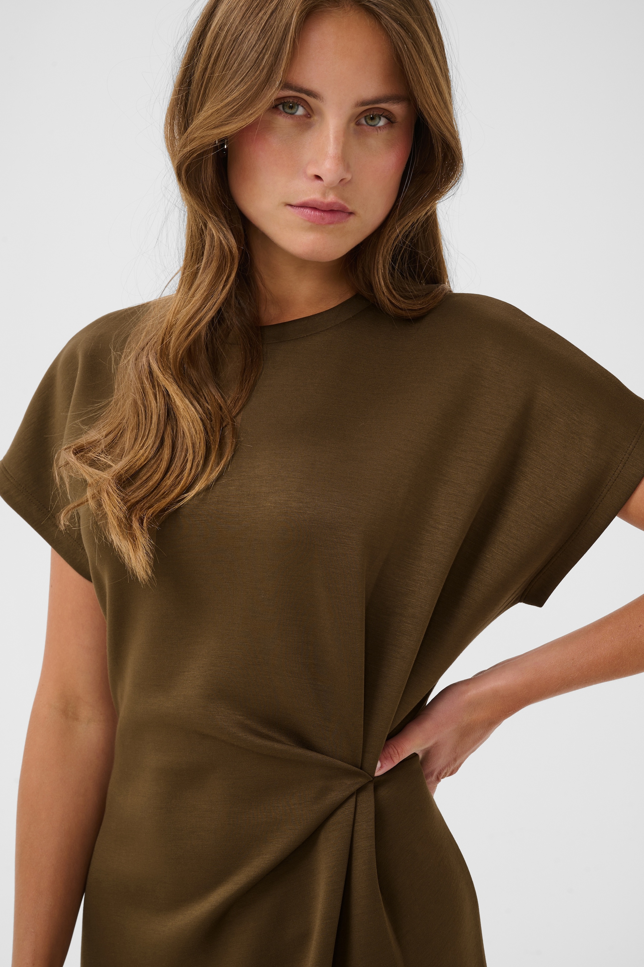 Saint Tropez Midikleid »TheoSZ Dress« Materialmix, Fitted