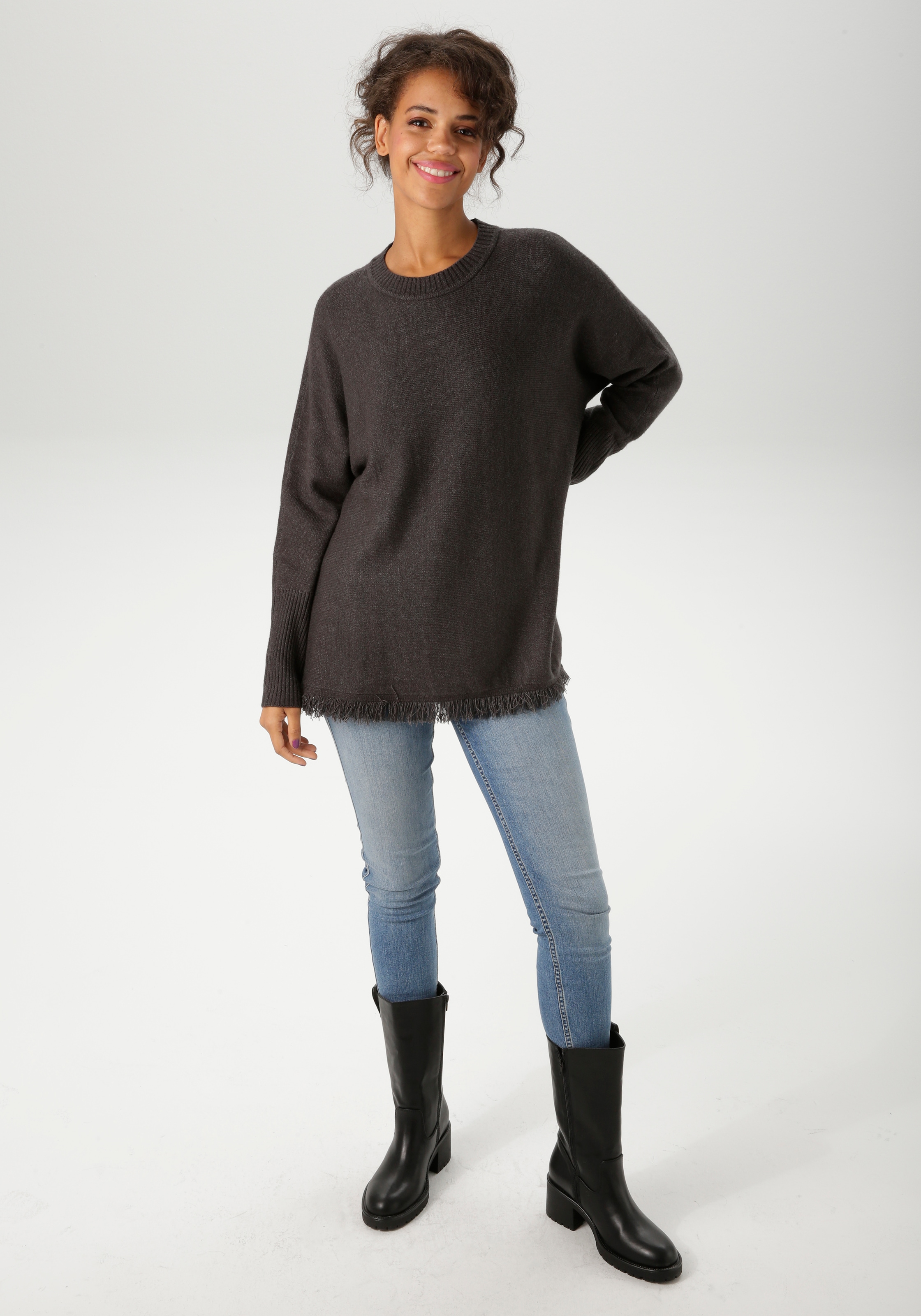 Aniston CASUAL Strickpullover, mit eingestricktem Stern im Rücken - NEUE KOLLEKTION