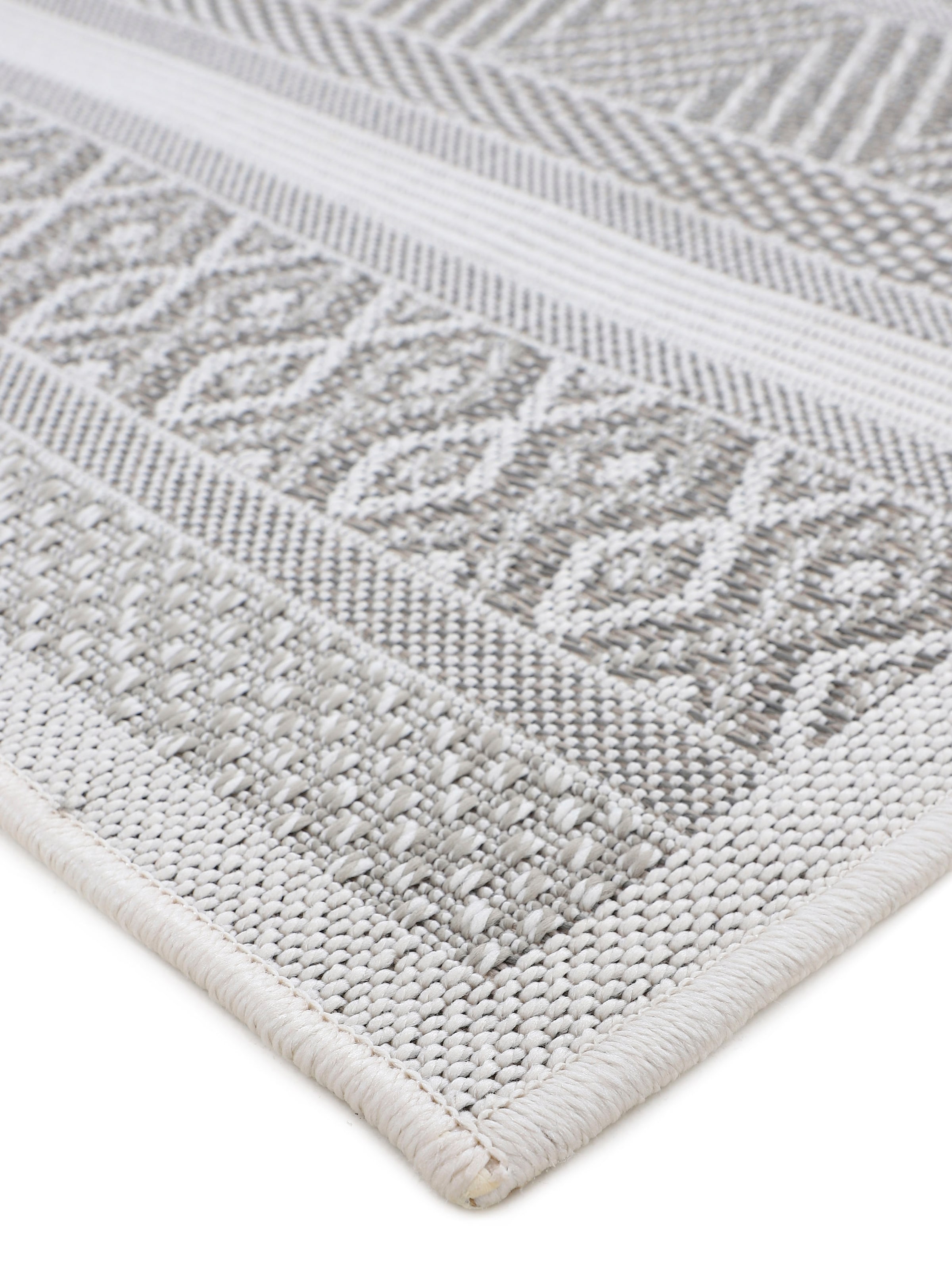 carpetfine Teppich »Boho 101«, rechteckig, 4 mm Höhe, robustes Flachgewebe, Sisal Optik, UV-beständig, Außenbereich