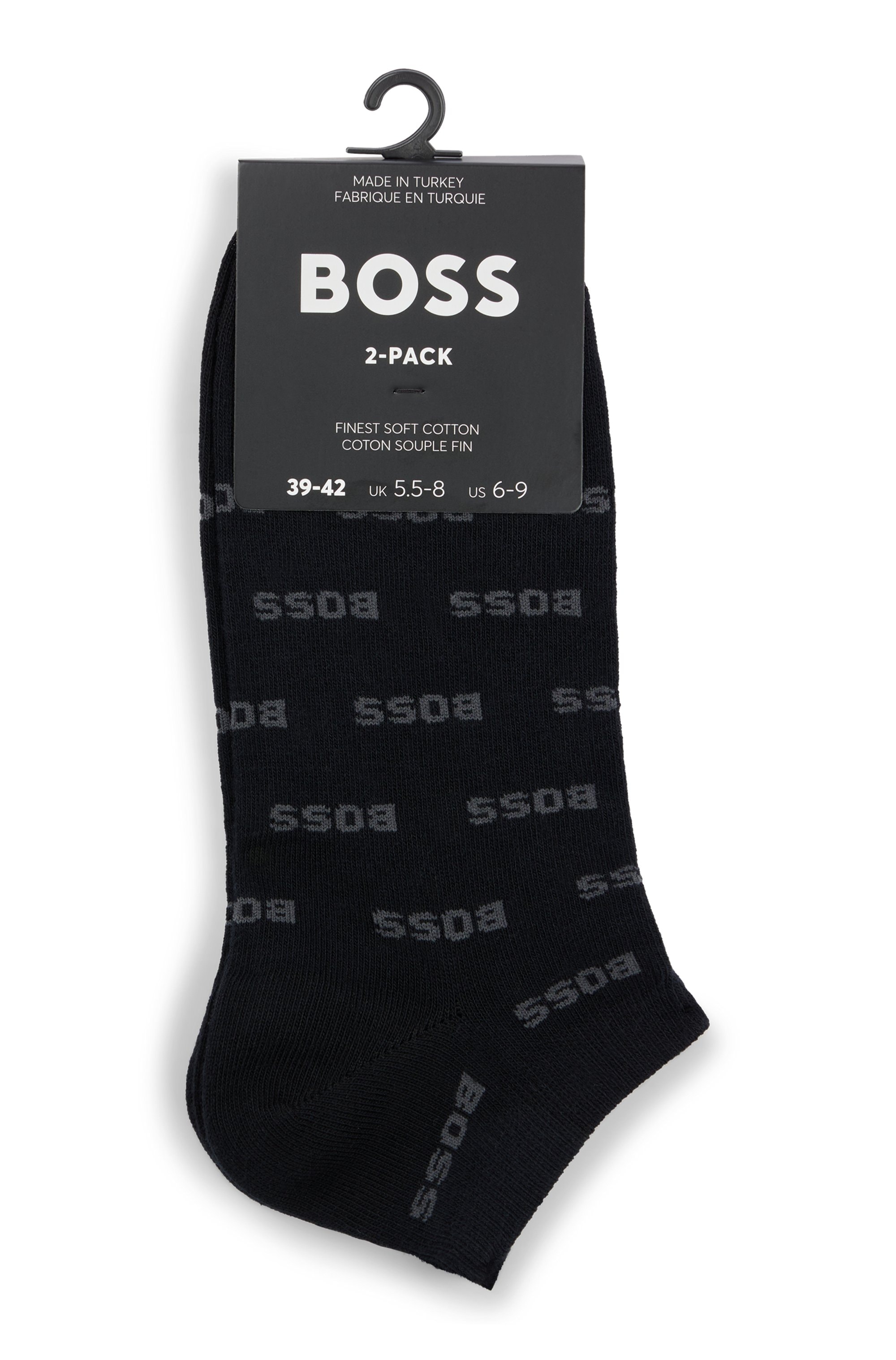 BOSS Freizeitsocken »2P AS Allover CC«, (Packung, 2er), mit Logostickereien