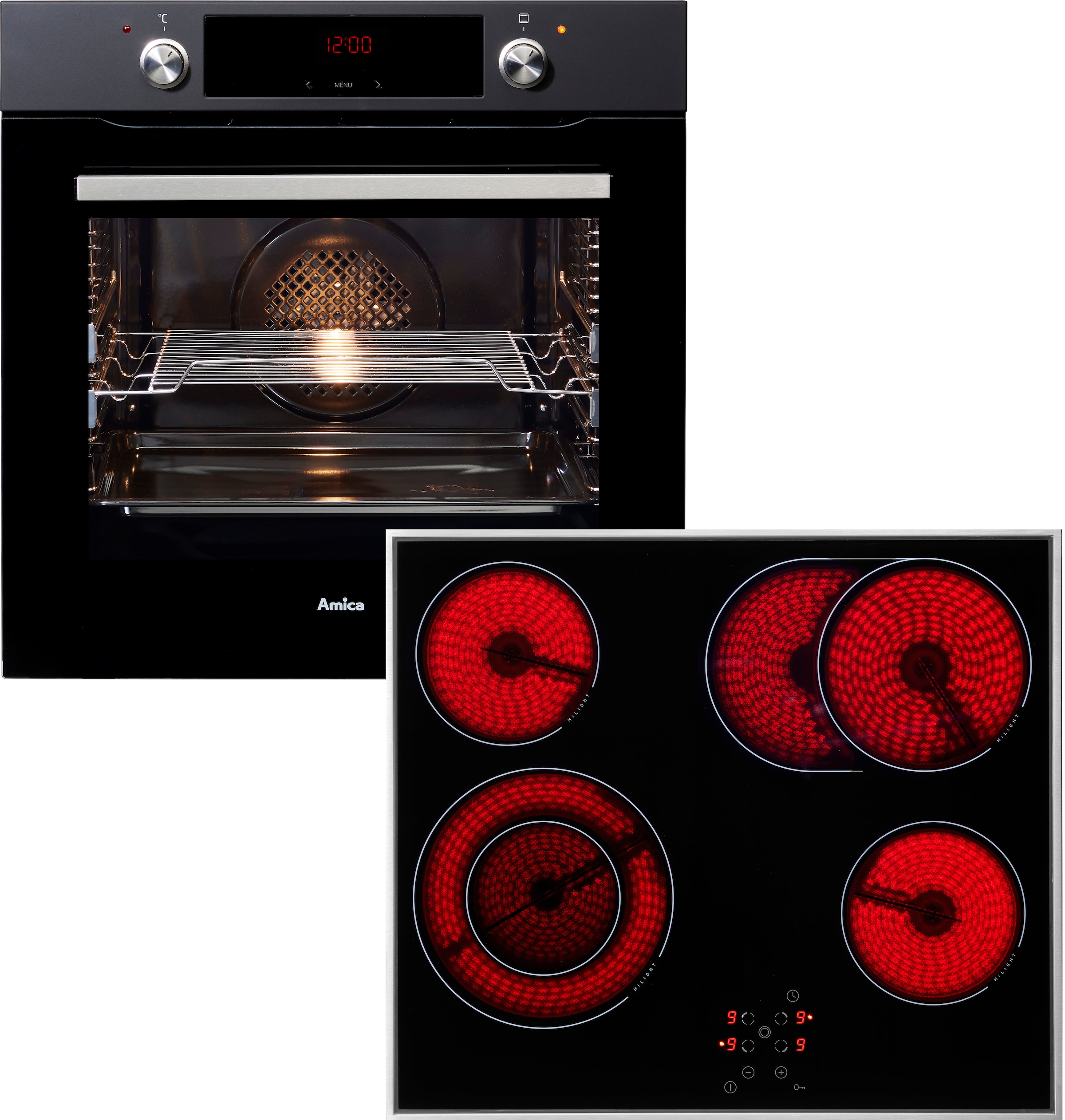 Amica Backofen-Set »BOXC 954 000 SM«, mit 2-fach-Teleskopauszug, Simple Steam...