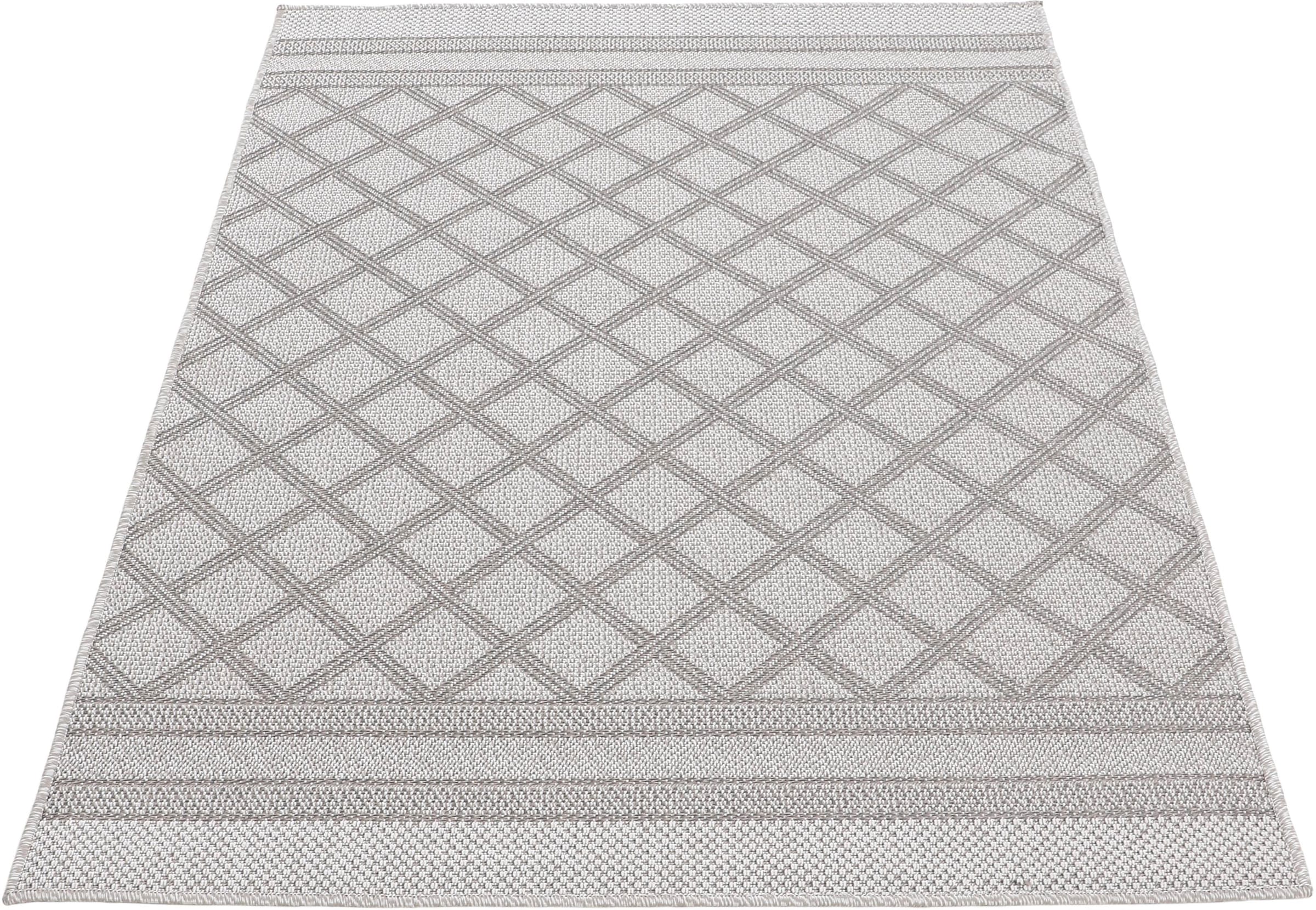 carpetfine Teppich »Boho 104 ,   auch als Läufer erhältlich« rechteckig 4 mm Höhe robustes Flachgewebe, Sisal Optik, UV-beständig, In- und Outdoor