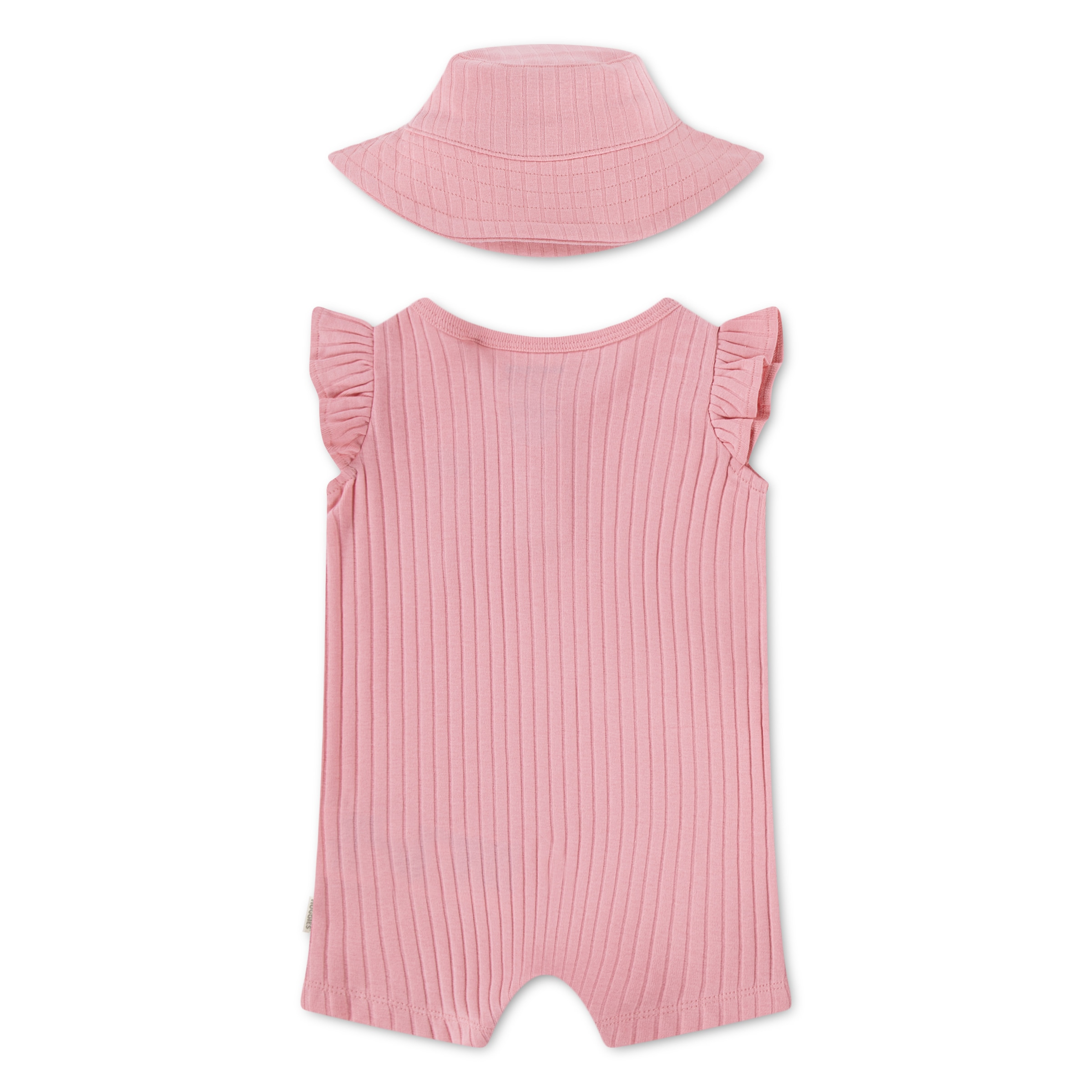 HUGGIES babywear Neugeborenen-Geschenkset »HUGG ROMPER + HAT ATTACHMENT« Set, 2 mit passendem Sonnenhut, Baumwolle