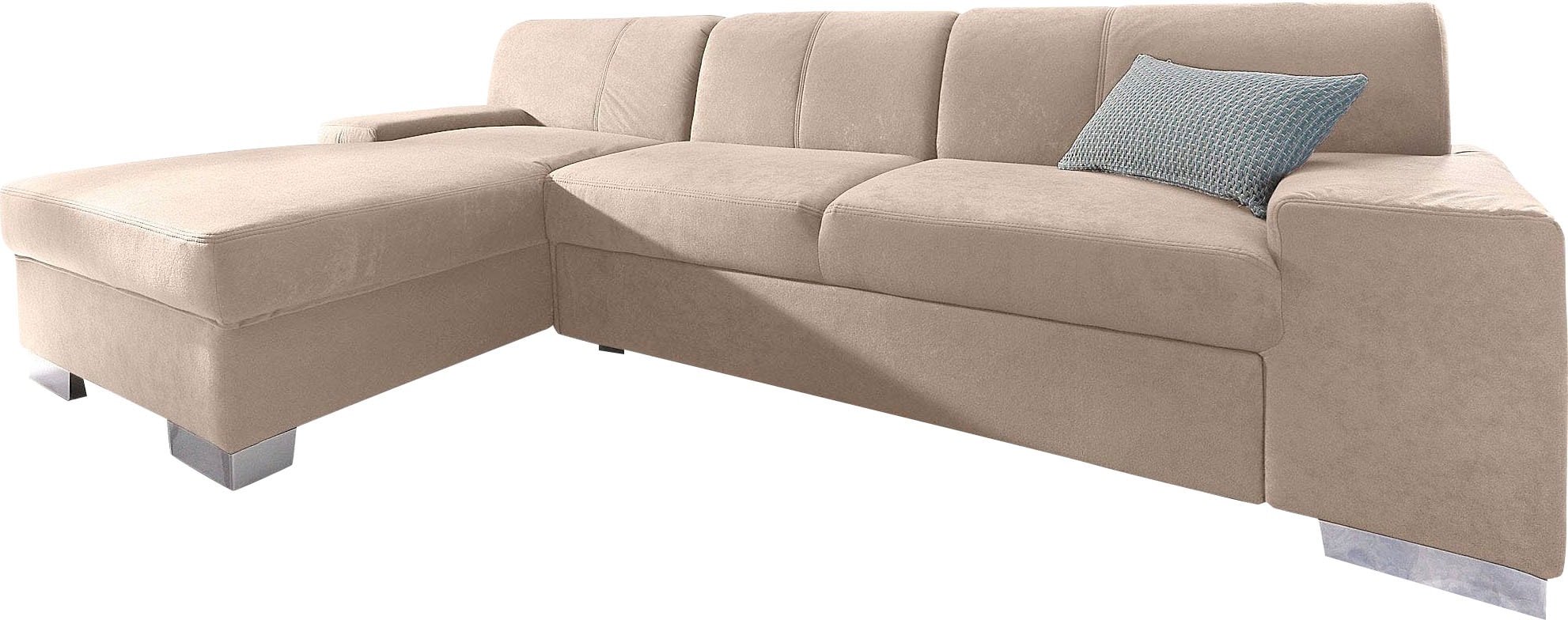 DOMO collection Ecksofa »Star, zeitlose Formensprache, elegante Optik, L-Form«, wahlweise mit Bettfunktion