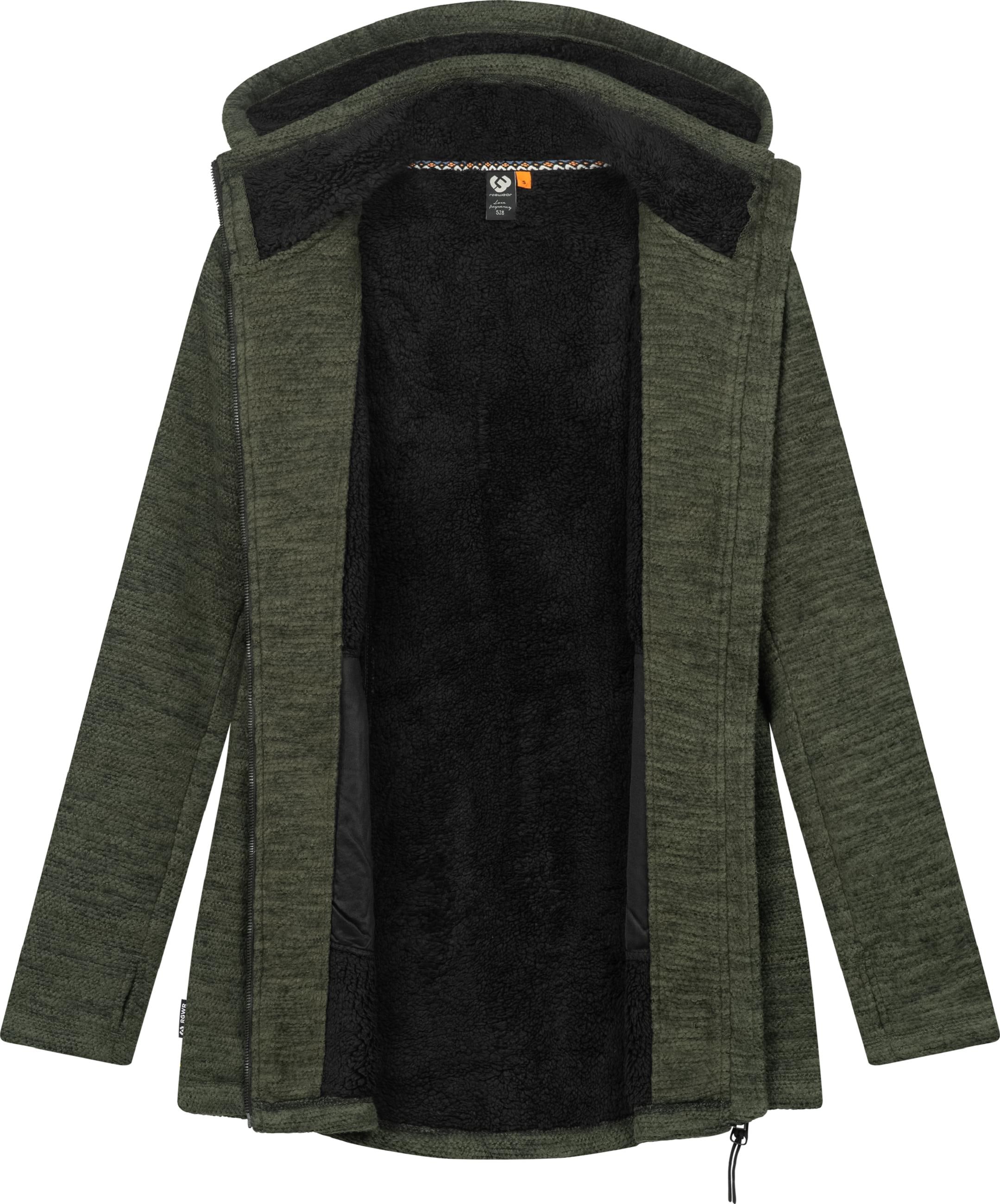 Ragwear Kapuzensweatjacke »Longstrickjacke Leysha Melange«
