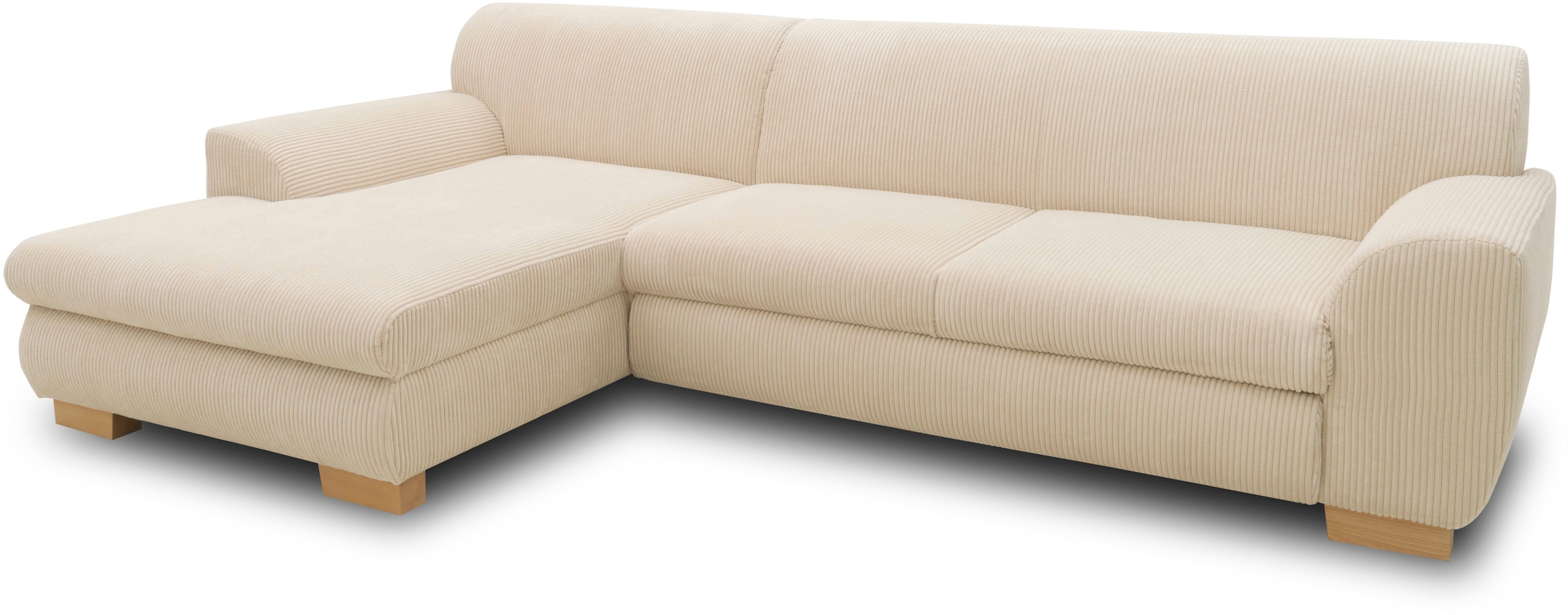 Home affaire Ecksofa »Nika zeitlos und elegant, L-Form«, wahlweise mit Bettfunktion, auch in Cord