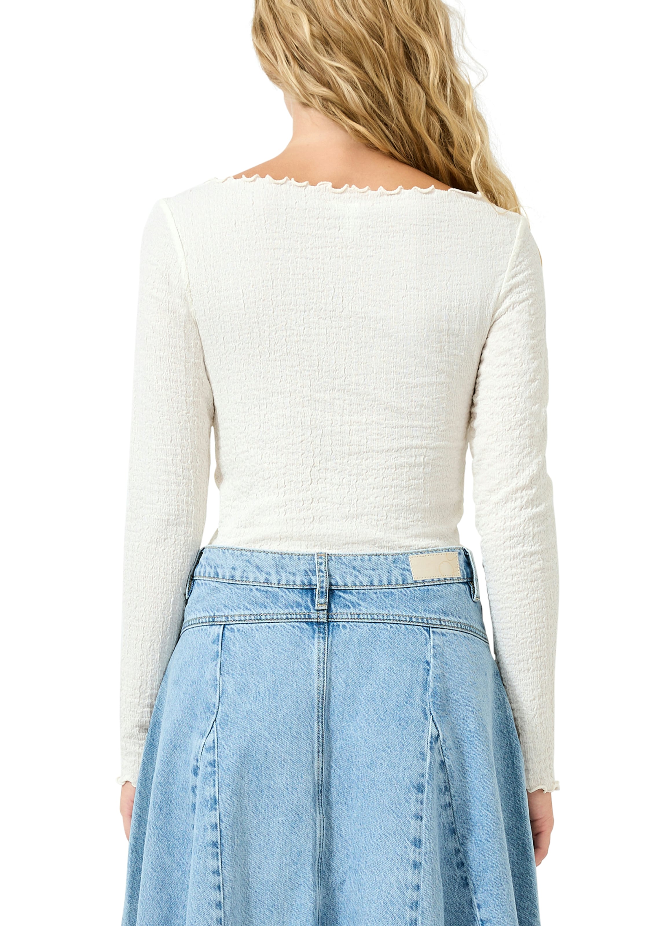 QS Langarmshirt mit gewellten Abschlüssen