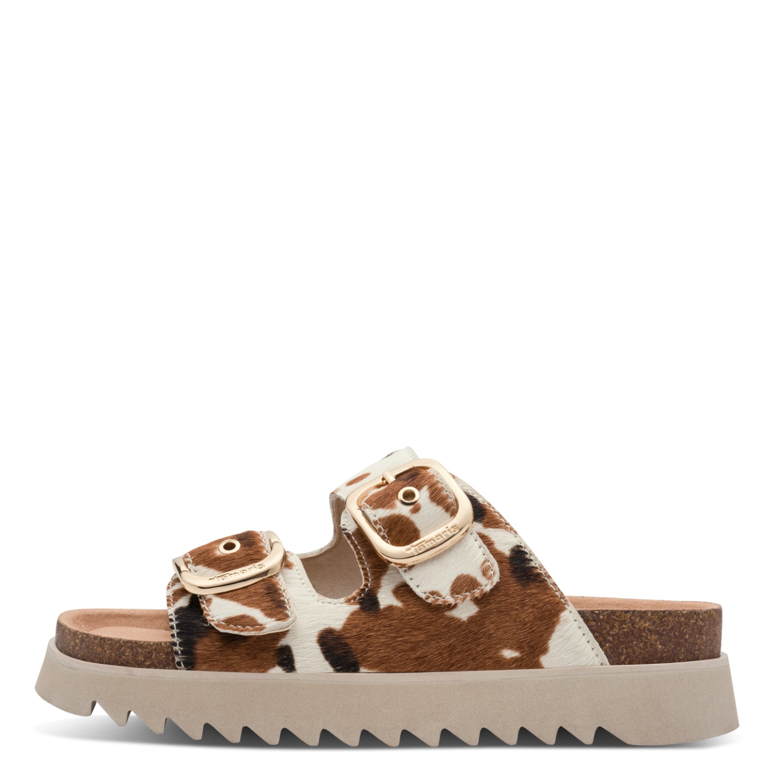 Tamaris Pantolette  Sommerschuh, Schlupfschuh mit angesagtem Kuhmuster