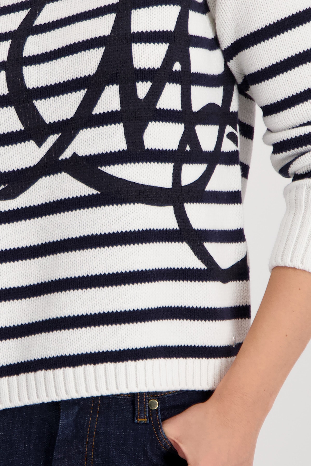 Monari Kapuzenpullover Regular Fit, mit Intarsie-Muster