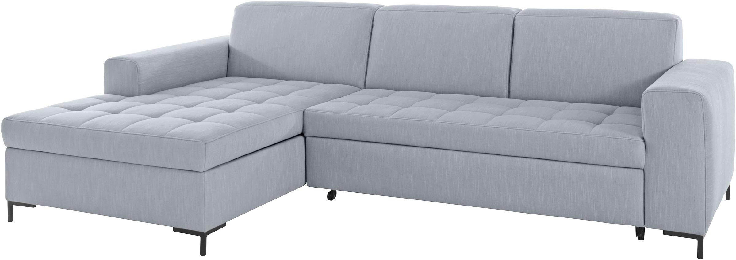 OTTO products Ecksofa »Grazzo, zeitlos und elegant, mit moderner Sitzheftung, L-Form«, hochwertige Stoffe aus recyceltem Material, Steppung im Sitzbereich