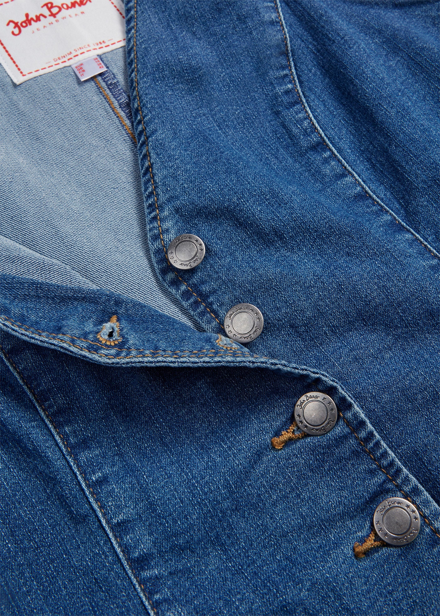 bonprix Jeansweste »Stretch-Jeansweste« tailliert, mit Knopfleiste und V-Ausschnitt