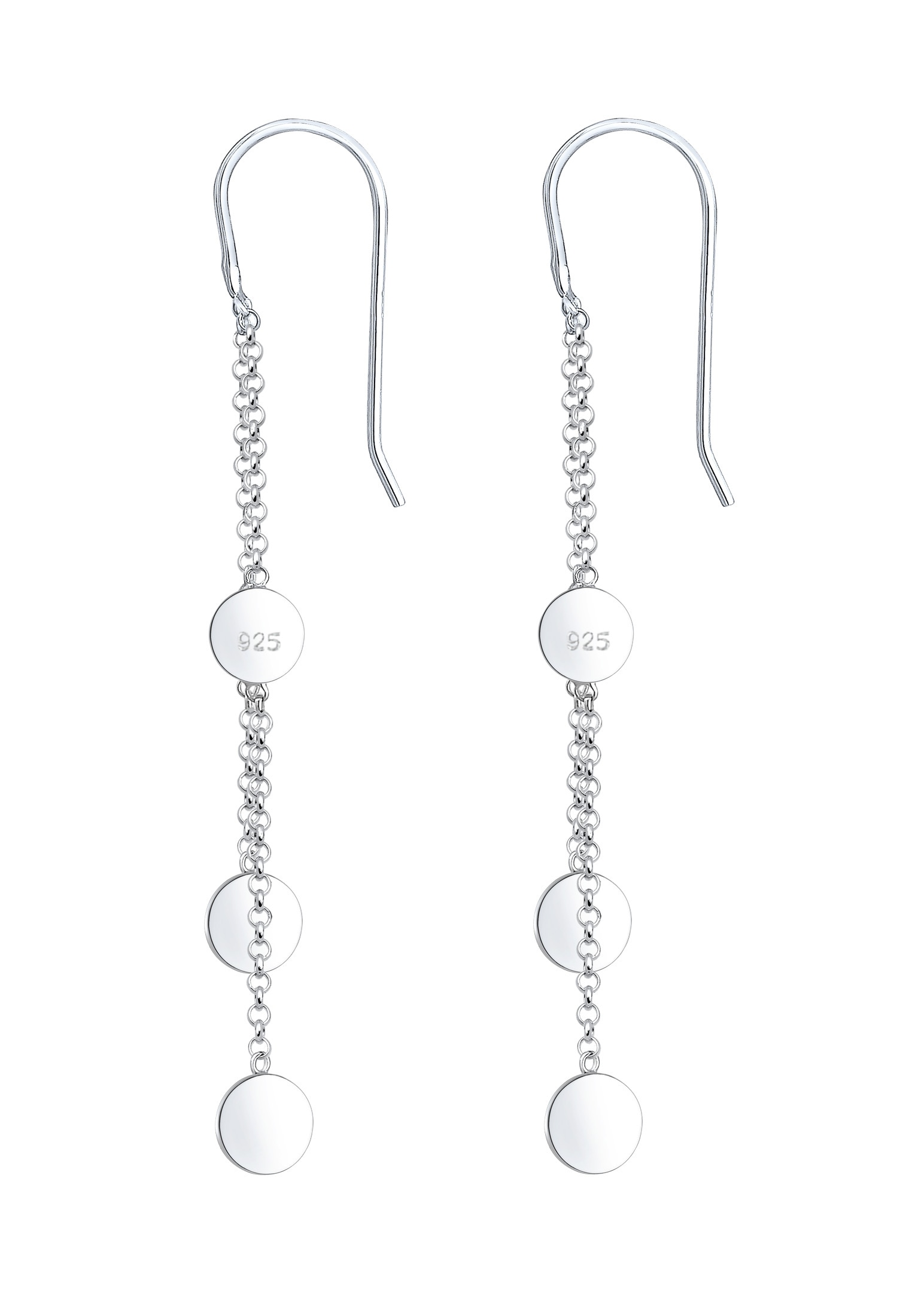 Elli Paar Ohrhänger »Ohrringe Ohrhänger Geo Kreis Plättchen Trend 925 Sterling Silber«