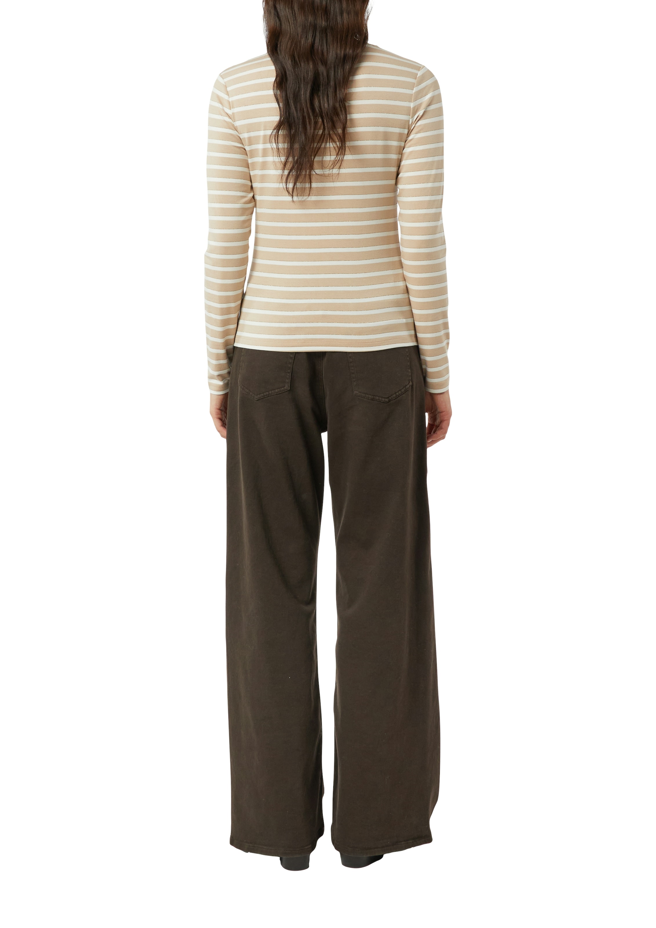 Comma Langarmshirt geringelt, mit Glitzer-Fäden