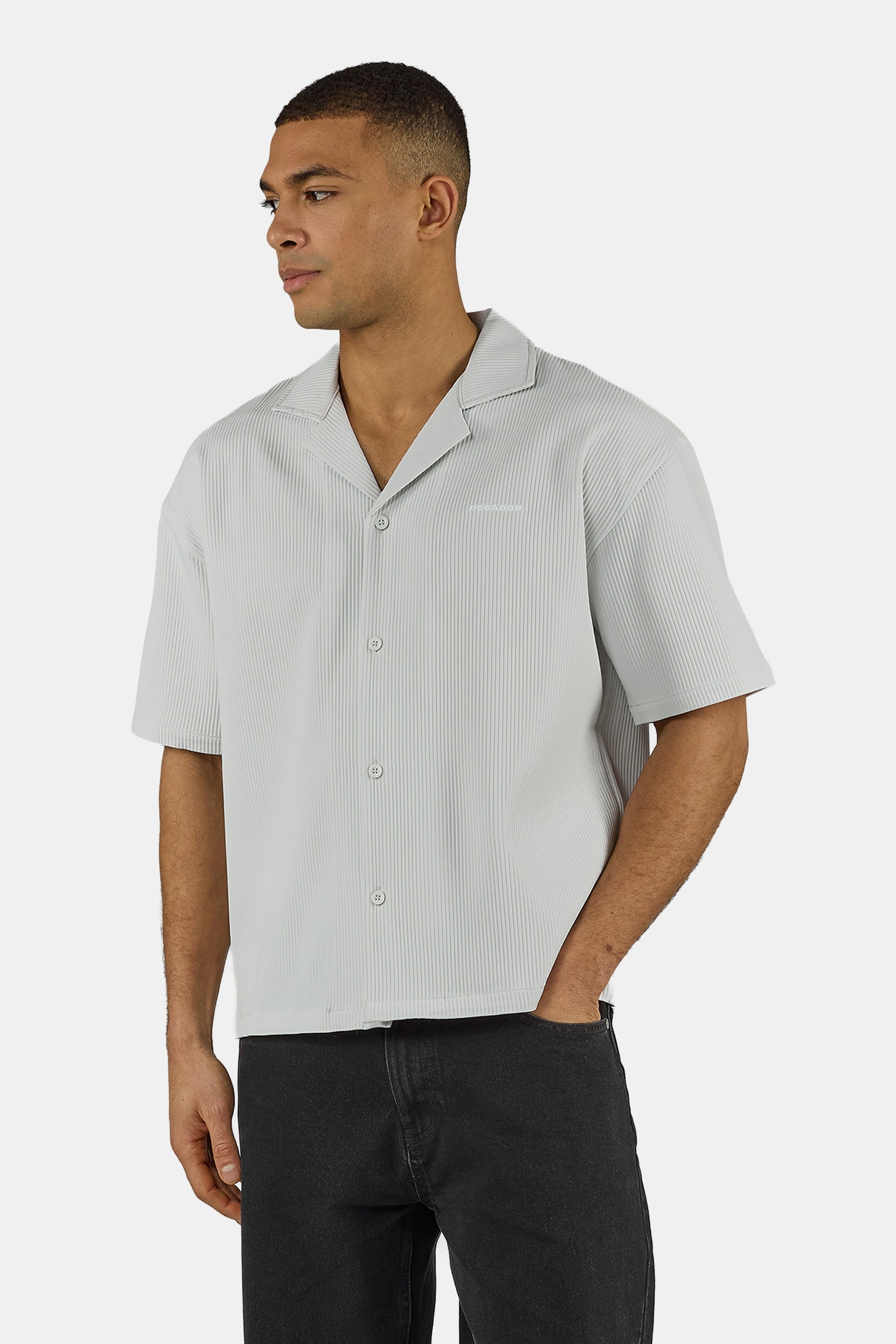 PEGADOR Kurzarmhemd »TROY PLISSEE SUMMER SHIRT« Baumwollmischung, regular fit