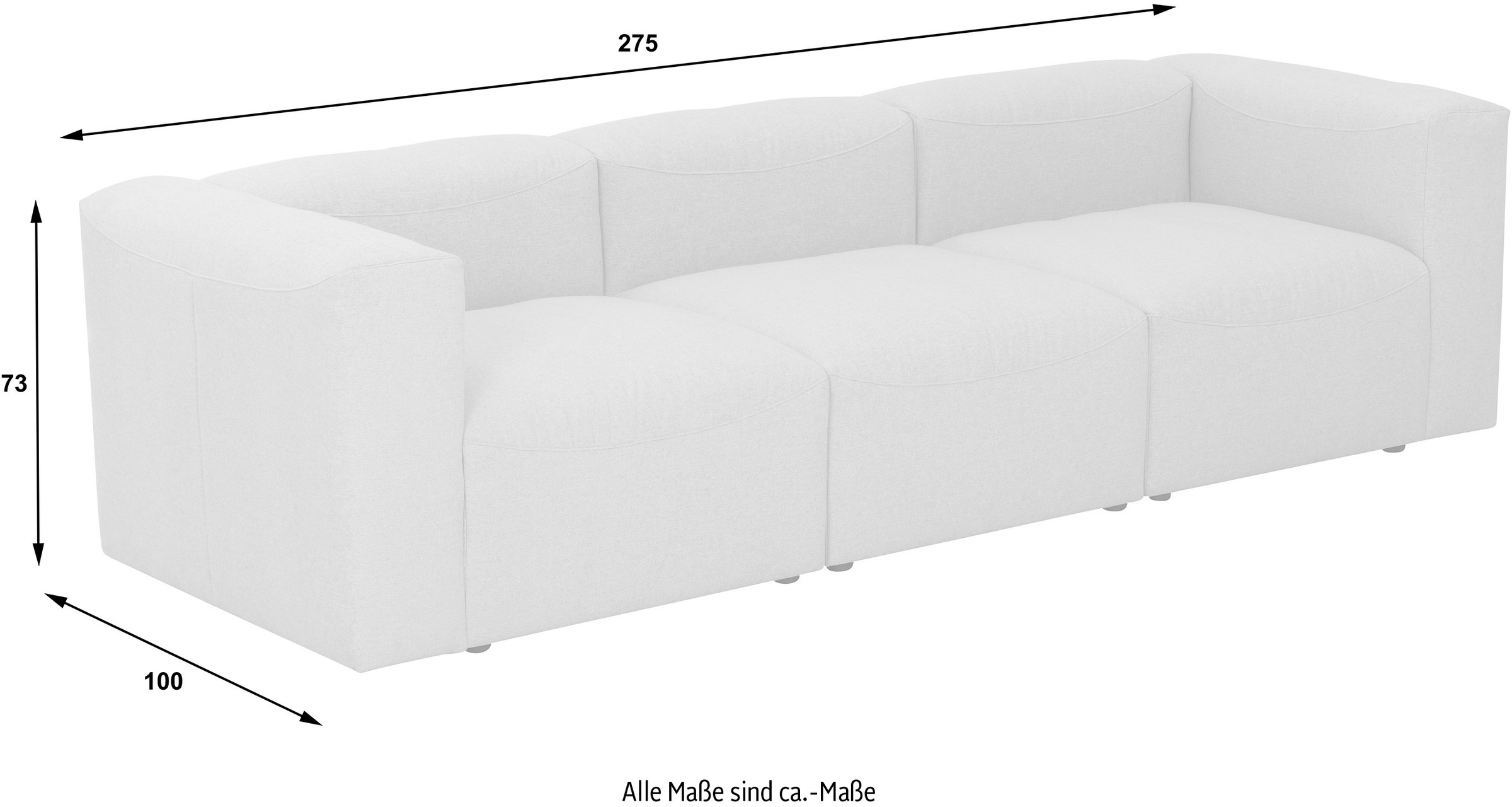 Max Winzer® 3-Sitzer »Lena«, (Spar-Set, 3 St.), Sofa-Set 05 aus 3 Sitz-Elementen, individuell kombinierbar