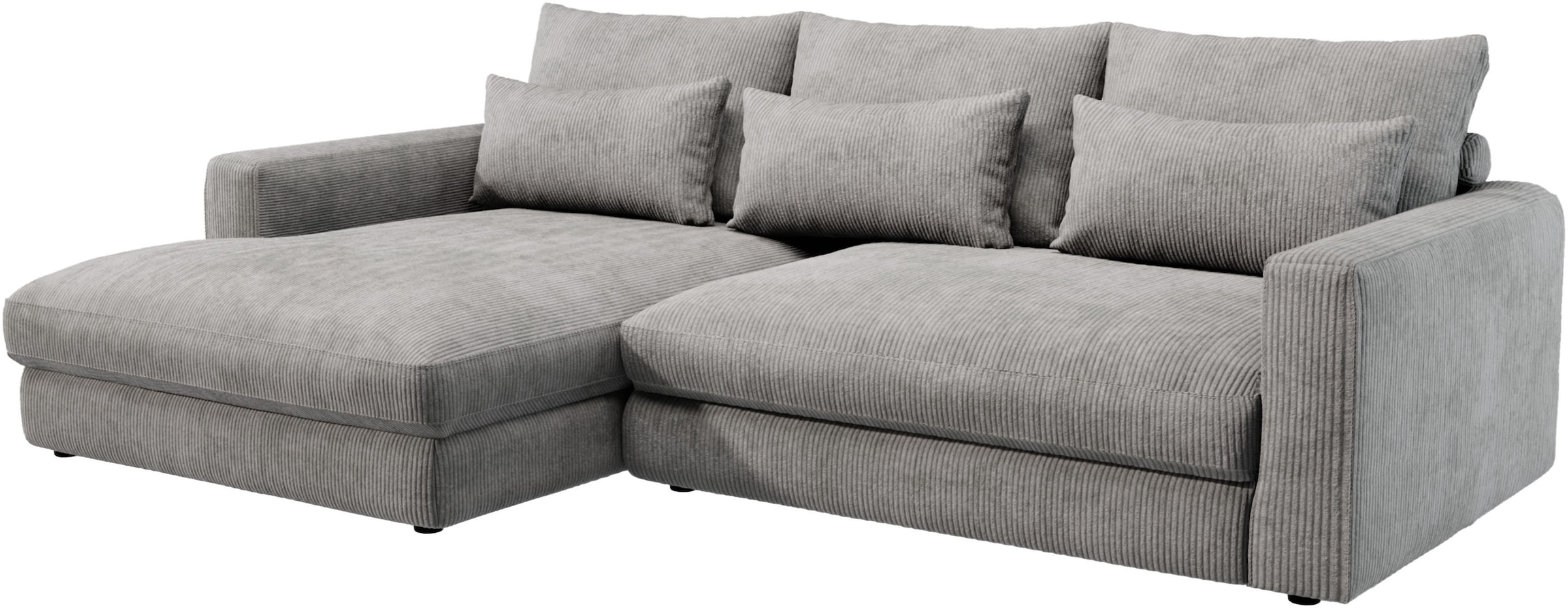 Home affaire Ecksofa »Darwin, viele Kissen, extra tiefe Sitzfläche, 271/89/171 (B(H/T)« gemütlich und weich, L-Form, mit extra softem Sitzkomfort, Cord