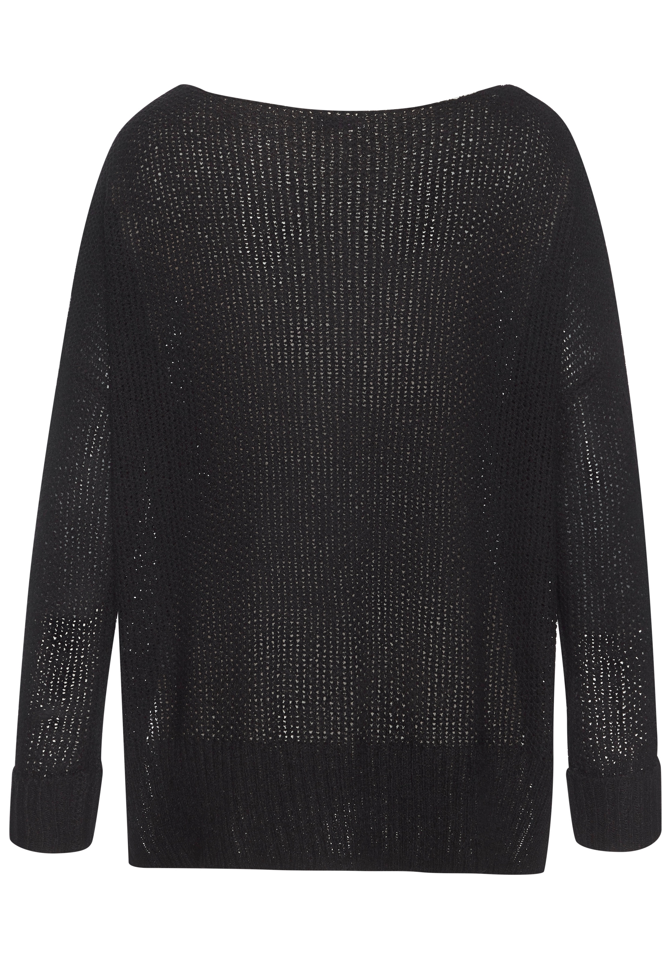 LASCANA V-Ausschnitt-Pullover, leichter Pullover in grobem Strick