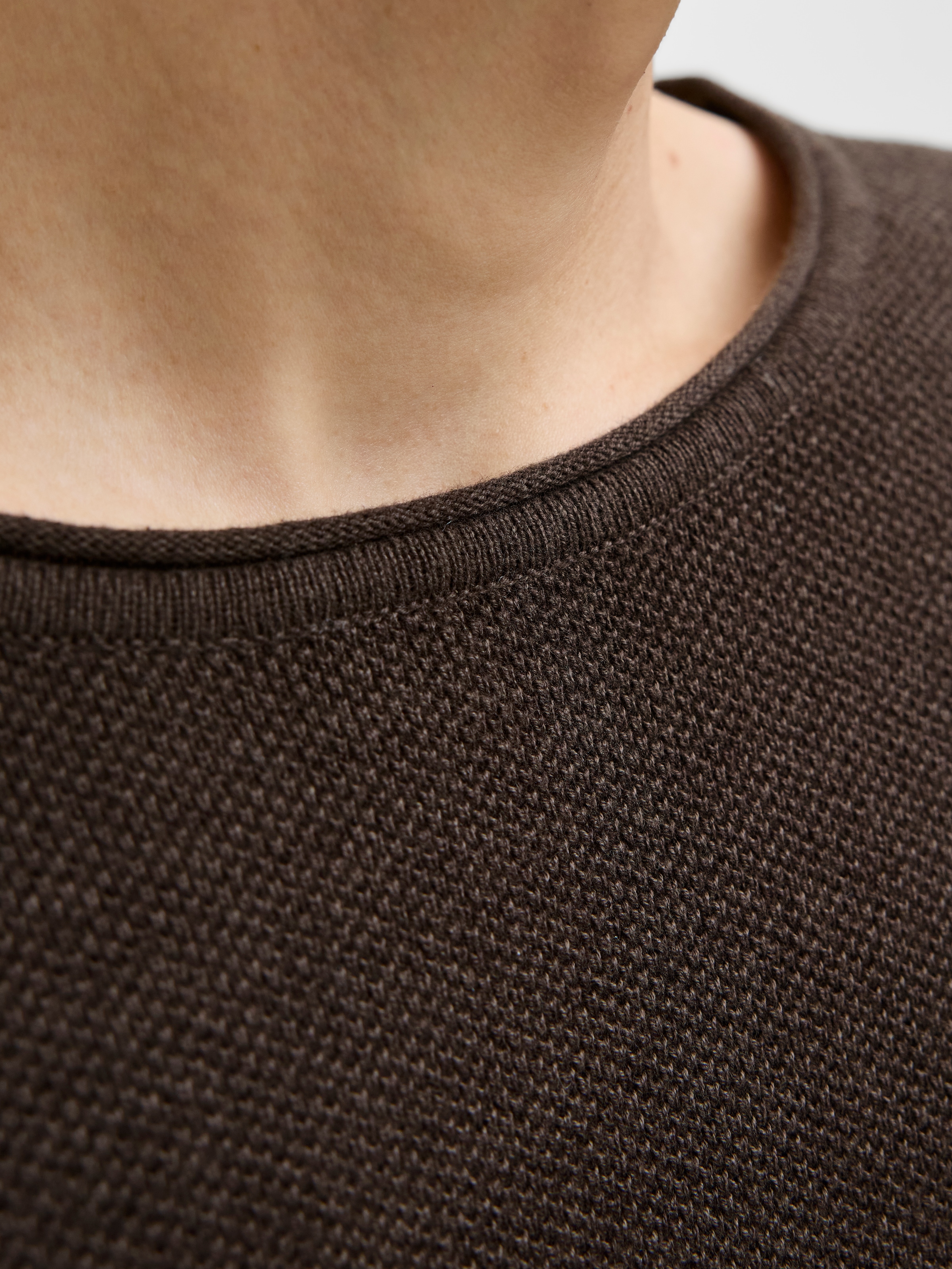 Jack & Jones Rundhalspullover »JJEHILL KNIT CREW NECK NOOS«, mit Strukturstrick