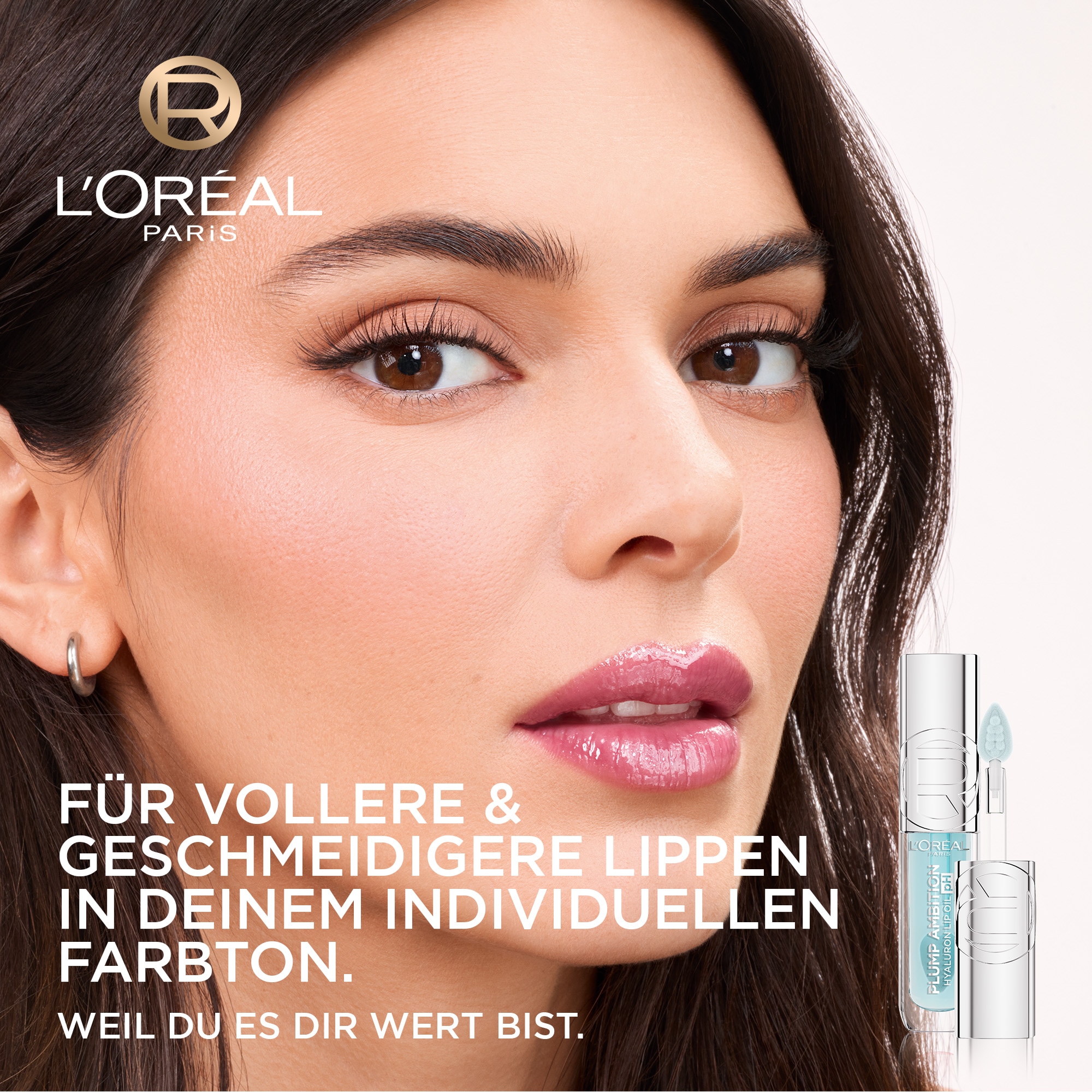 L'ORÉAL PARIS Lipgloss »PARADISE PLUMP AMBITION HYALURON LIP OIL« das die Lippen in nur einem Wisch voller & geschmeidiger macht