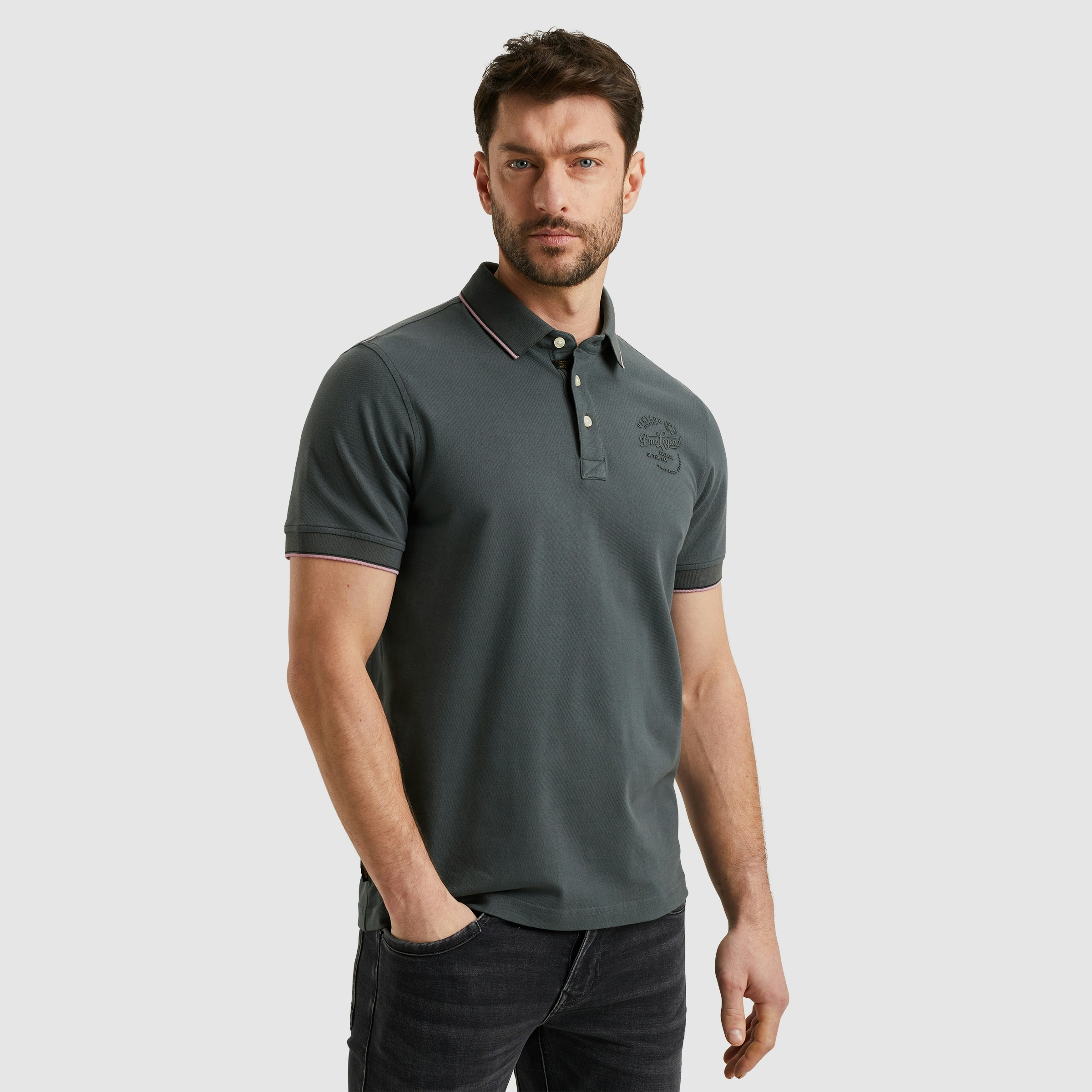 PME LEGEND Poloshirt »Short sleeve polo stretch pique package«, mit Schriftzug