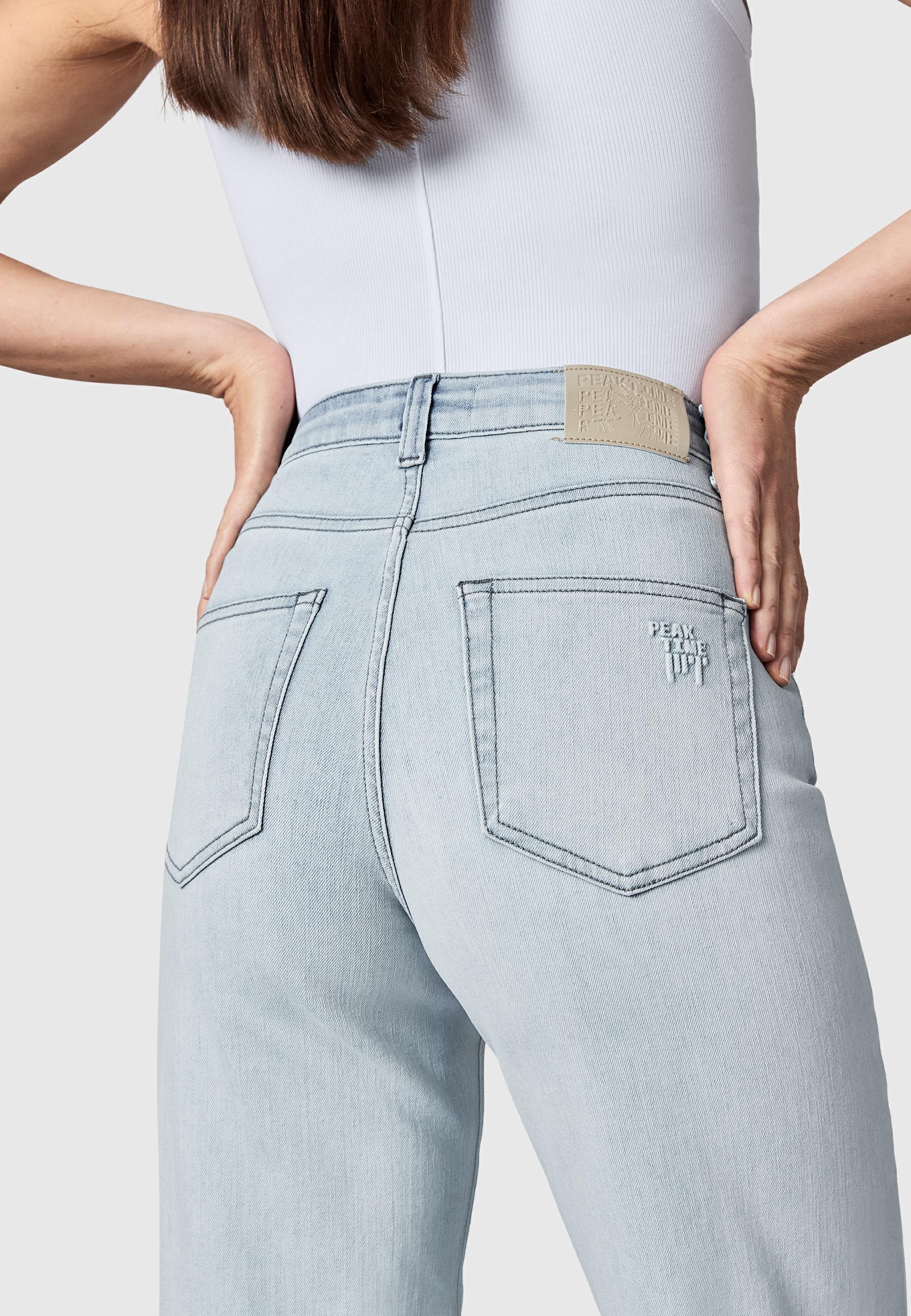 PEAK TIME Weite Jeans »Weite Jeans Eklipsa« Damen Wide Leg Jeans mit Logoprägung