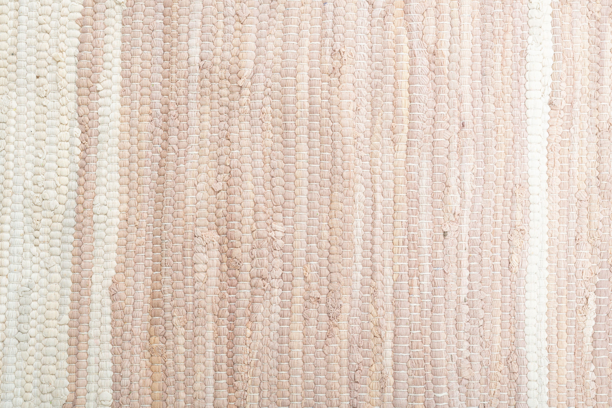 THEKO Teppich »Stripe Cotton«, rechteckig, 5 mm Höhe, Flachgewebe, gestreift, reine Baumwolle, handgewebt, mit Fransen