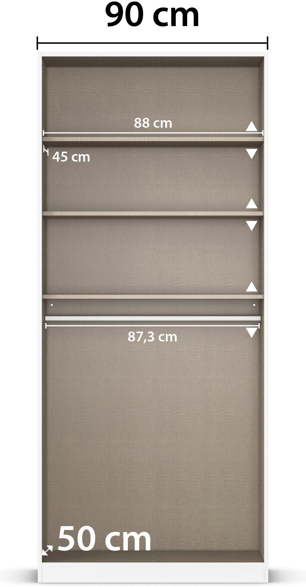 rauch Drehtürenschrank »Kleiderschrank Kleiderschränke Schrank Garderobe AGORDO mit Glasfront«, (in zwei Griff-Farben, Breiten 91-360 cm), durchdachte Innenausstattung, in 7 Breiten und 2 Höhen MADE IN GERMANY