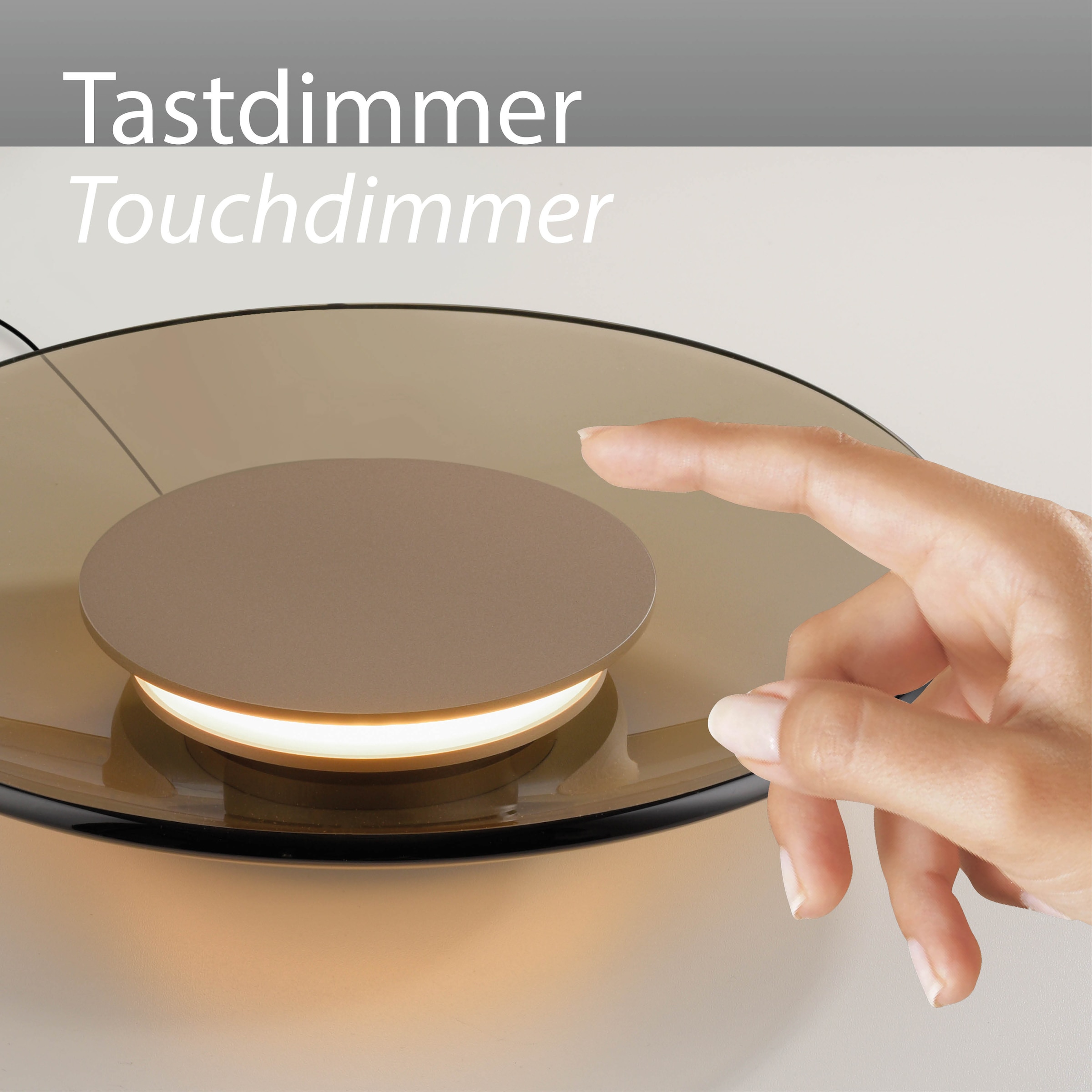 Neuhaus PURE LED Tischleuchte »PURE Moon« LED-Board 1 Stk. Warmweiß Stufenloses dimmen per Touchdimmer, Glas amberfarben