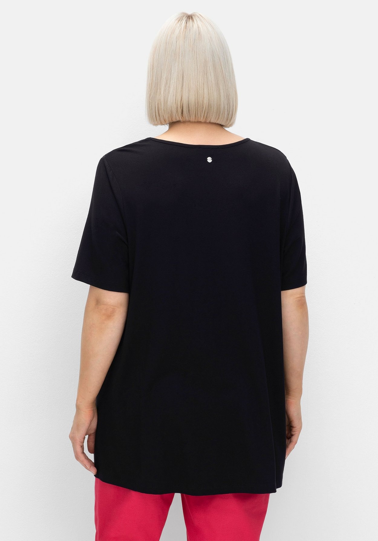 Sheego Longshirt »Longshirt mit Spitzenpasse, in A-Linie«