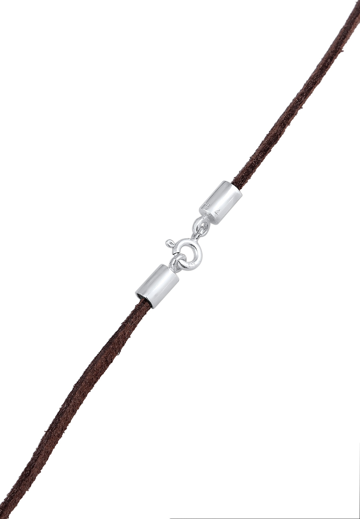 Elli Choker »Halskette Choker Velour Leder Braun 925 Silber«