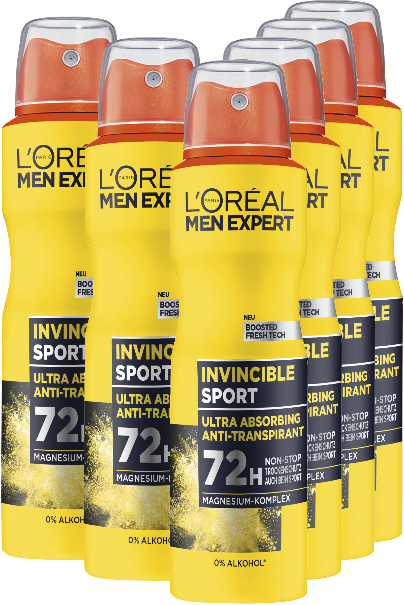 Deo-Spray »Deo Spray Invincible Sport«, (Packung, 6 tlg.)
