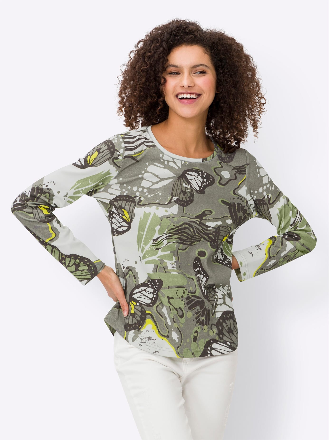 heine Rundhalsshirt »Druck-Shirt«, (1 tlg.)