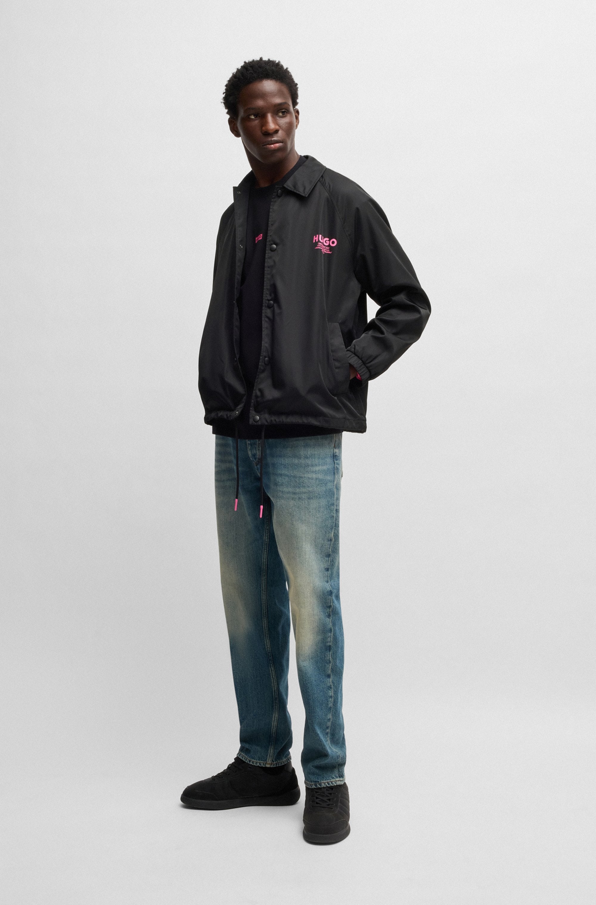 HUGO Blue Funktionsjacke »Biyo«, Overshirt mit kontrastfarbenen Druck