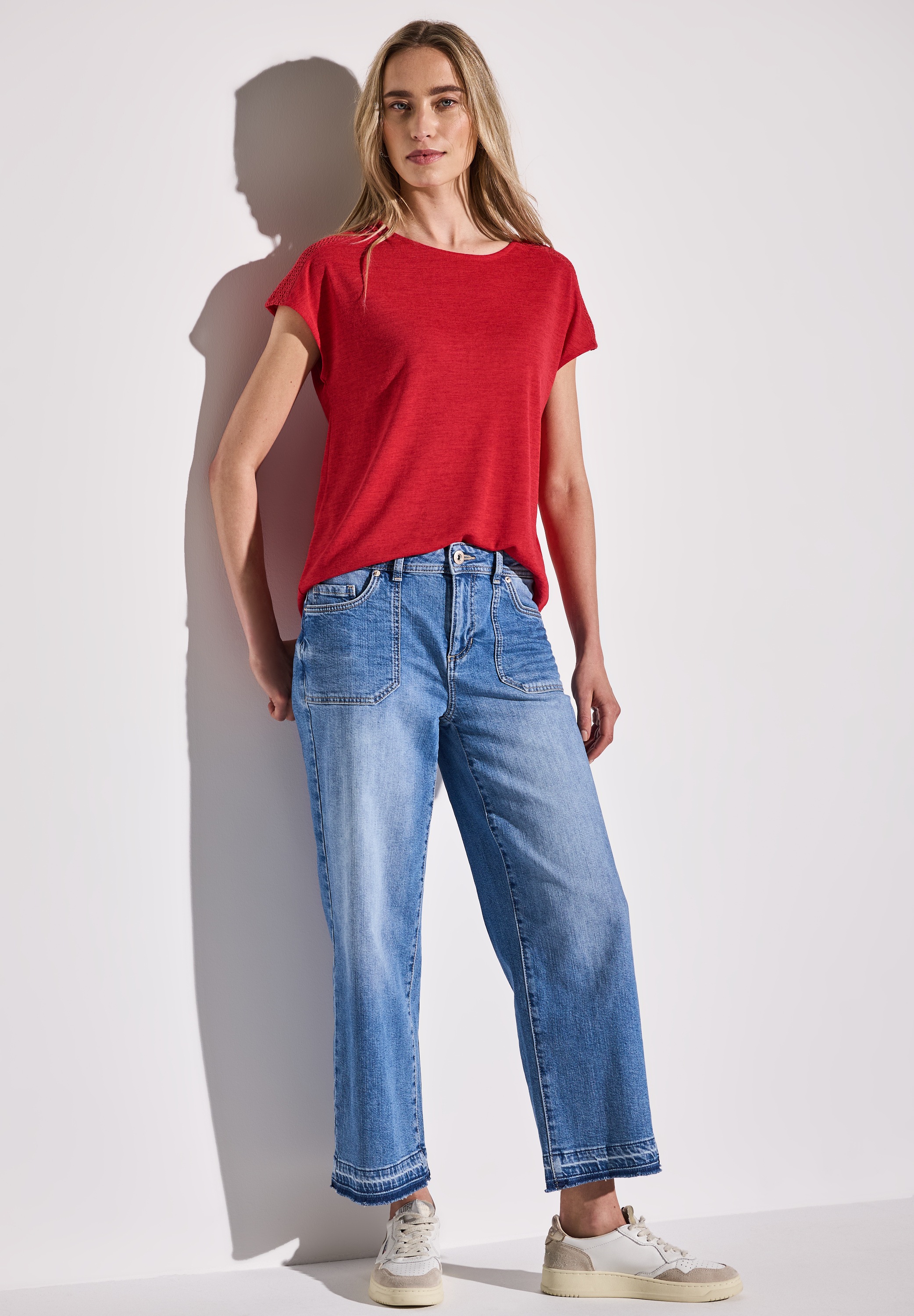 STREET ONE T-Shirt, mit Spitzendetail