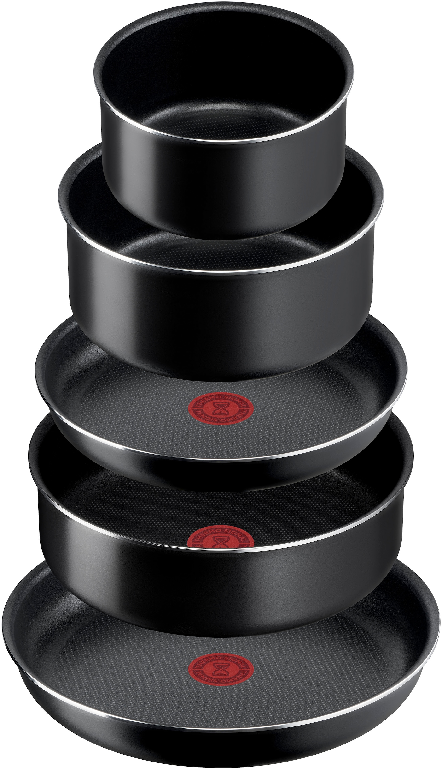 Tefal Pfannen-Set »Ingenio Easy Cook & Clean On« Aluminium Set, 10 Stk. tlg. abnehmbarer Griff, Antihaftversiegelung, Thermo-Signal, made in France