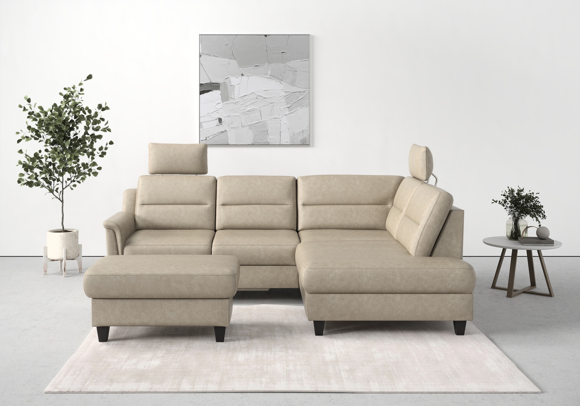 sit&more Stauraumhocker »Farö«, mit Stauraum und Federkern und wengefarbenen Füßen