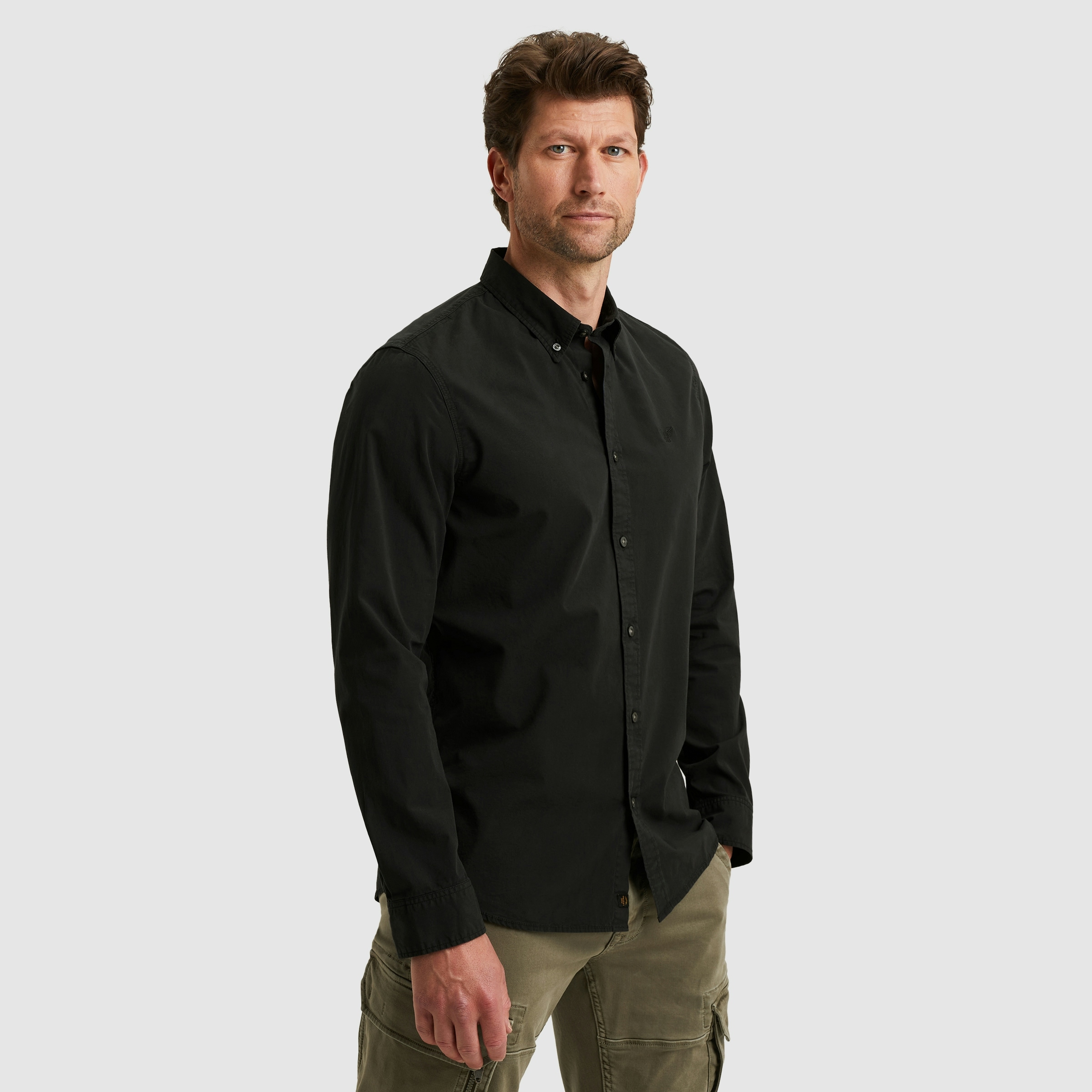 PME LEGEND Langarmhemd, mit Logo Stickerei