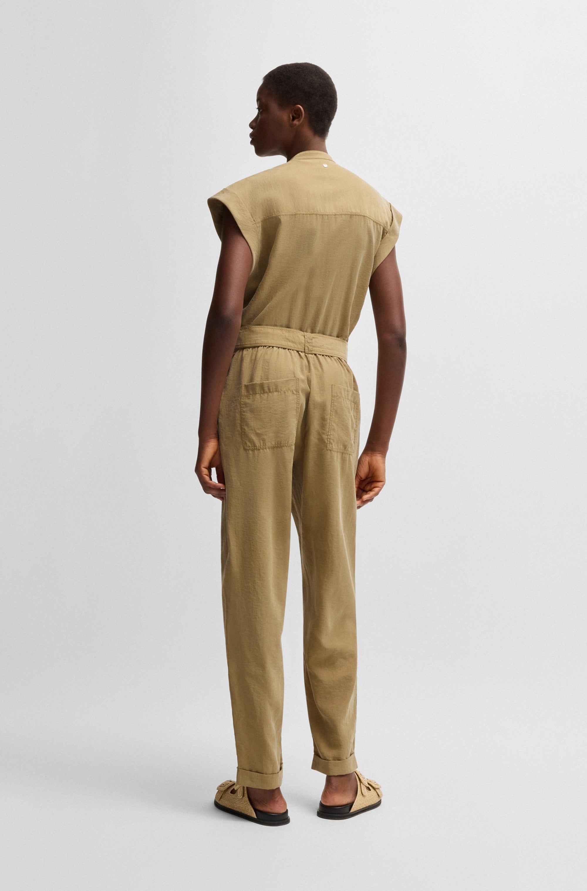 BOSS ORANGE Jumpsuit »Dridy Premium Damenmode«, mit Gürtel, Pattentaschen