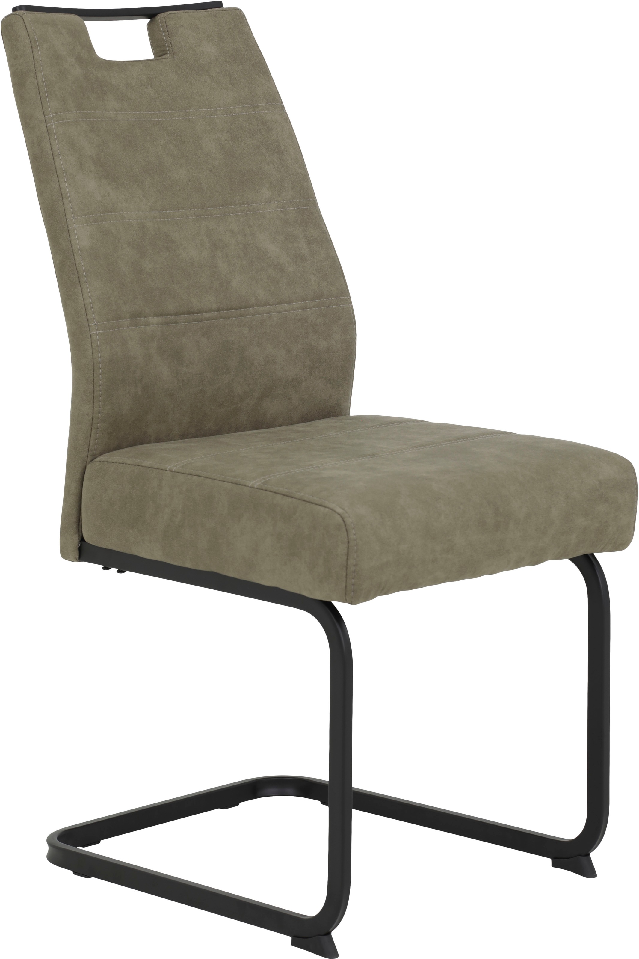 HELA Freischwinger »KERSTIN« (Set) 2 Stk. Microfaser VINTAGE | Polyester Freischwinger, XL Sitzbreite, Griff, Vintage Optik, 140kg belastbar