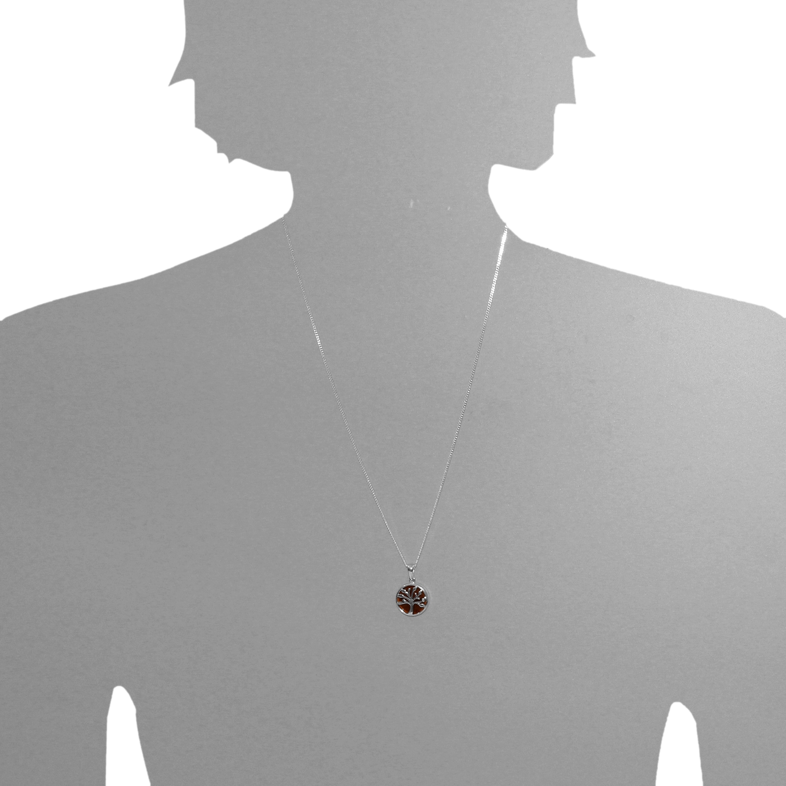 OSTSEE-SCHMUCK Kette mit Anhänger »- Lebensbaum 15 mm - Silber 925/000 - Bernstein«