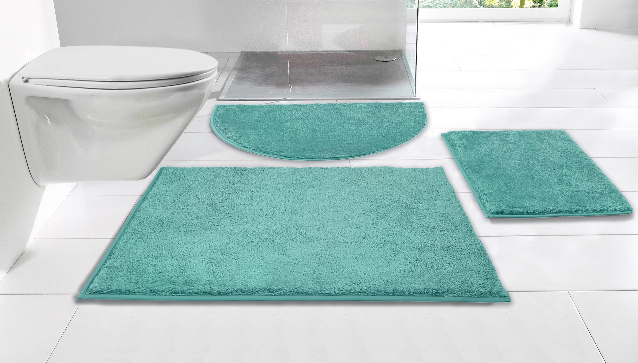 My Home Badematte »Juna, Badteppich« Höhe 15 mm rutschhemmend beschichtet fußbodenheizungsgeeignet strapazierfähig besonders weich, Badematten,...