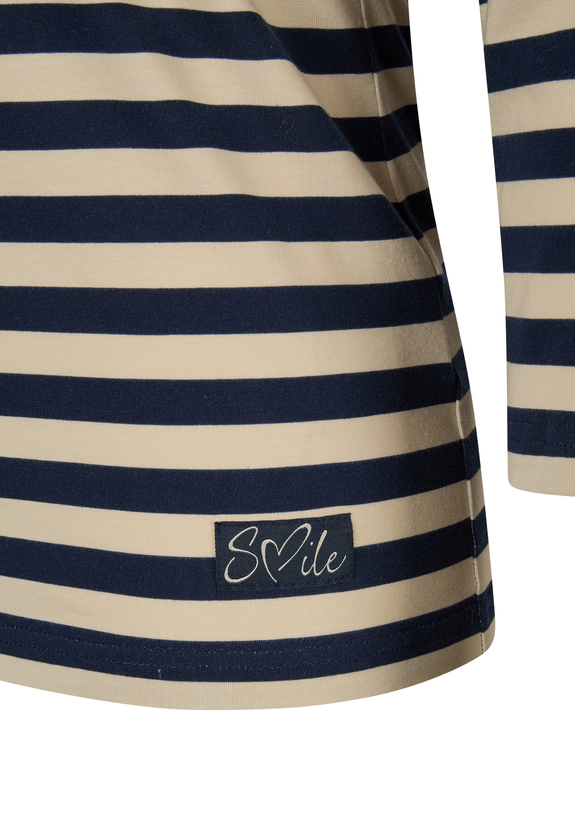 Rabe mit Rundhals und im Streifen-Look