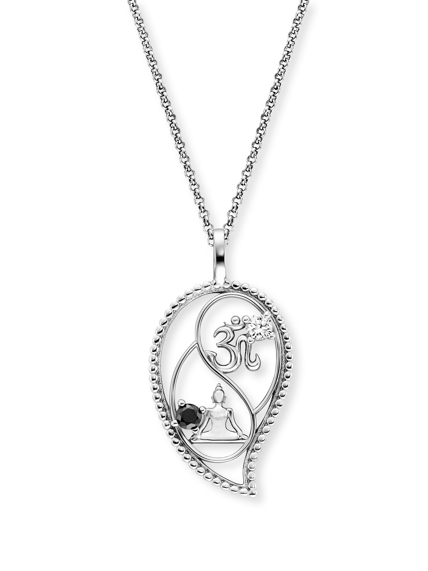 Engelsrufer Kette mit Anhänger »Yin Yang Tropfen Buddha und Om« Made in Germany - mit Zirkonia (synth.)