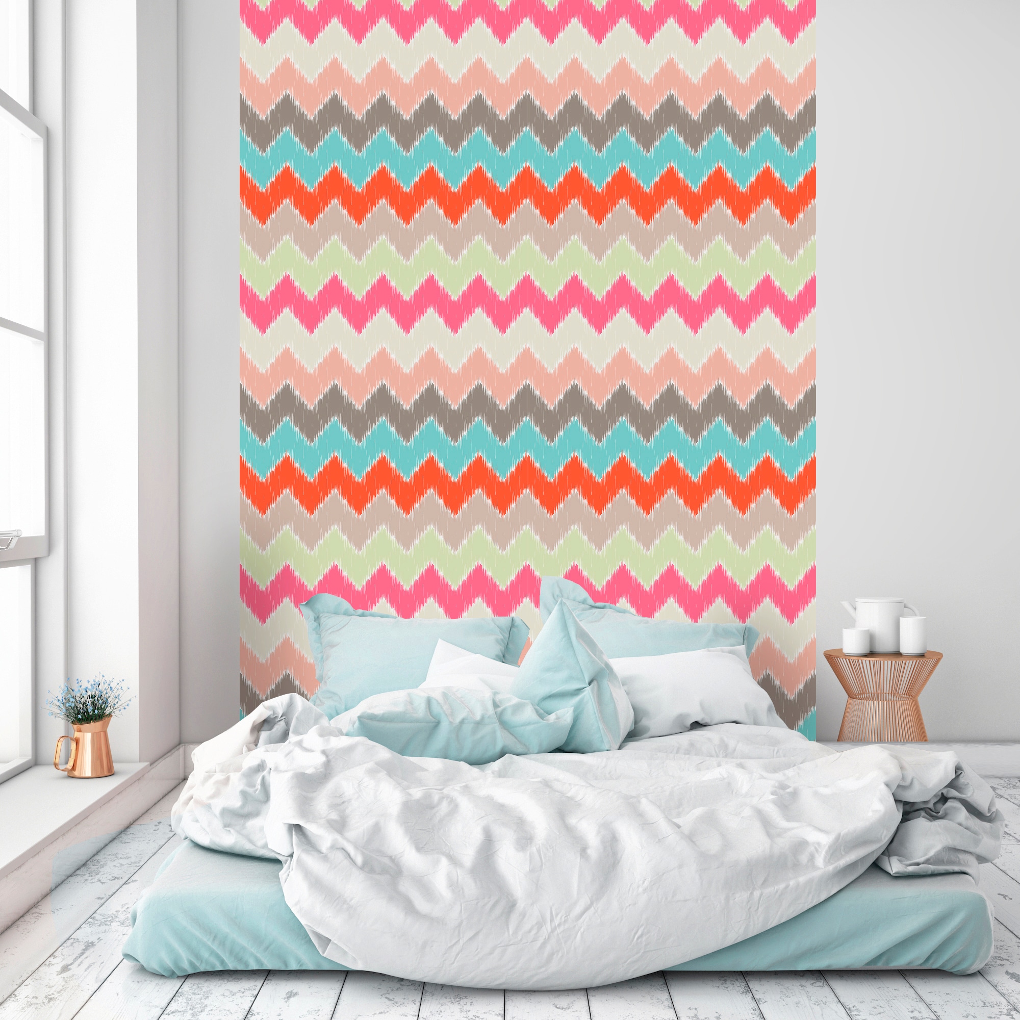 queence Vinyltapete »Olivia«, gemustert-Farbverlauf-bedruckt-abstrakt, 90x250cm, selbstklebend, kinderleichte Anbringung, Sticker