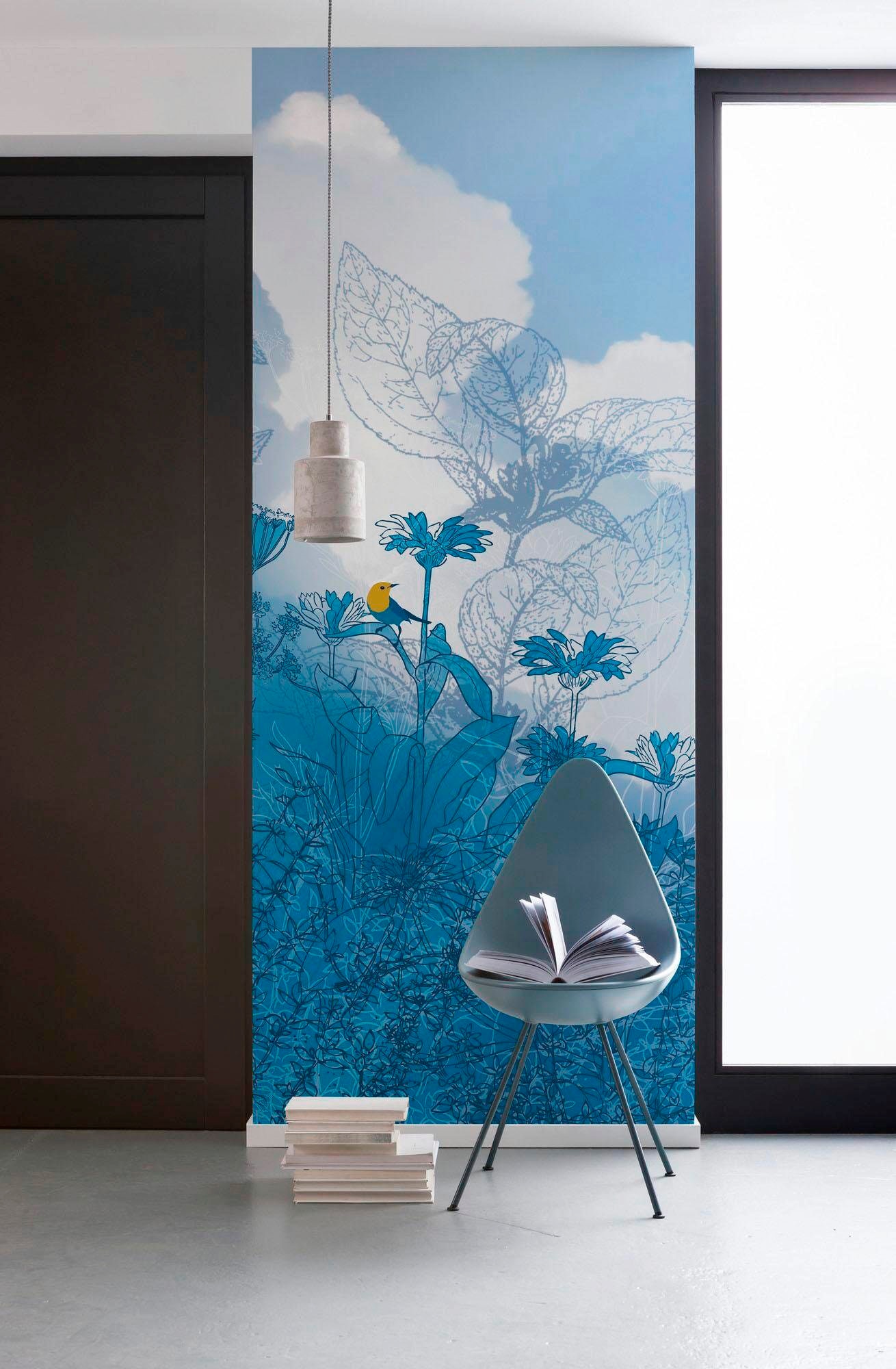 Komar Vliestapete »Digitaldruck Vlies - Blue Sky Panel - Größe 100 x 250 cm«, bedruckt, Wohnzimmer, Schlafzimmer