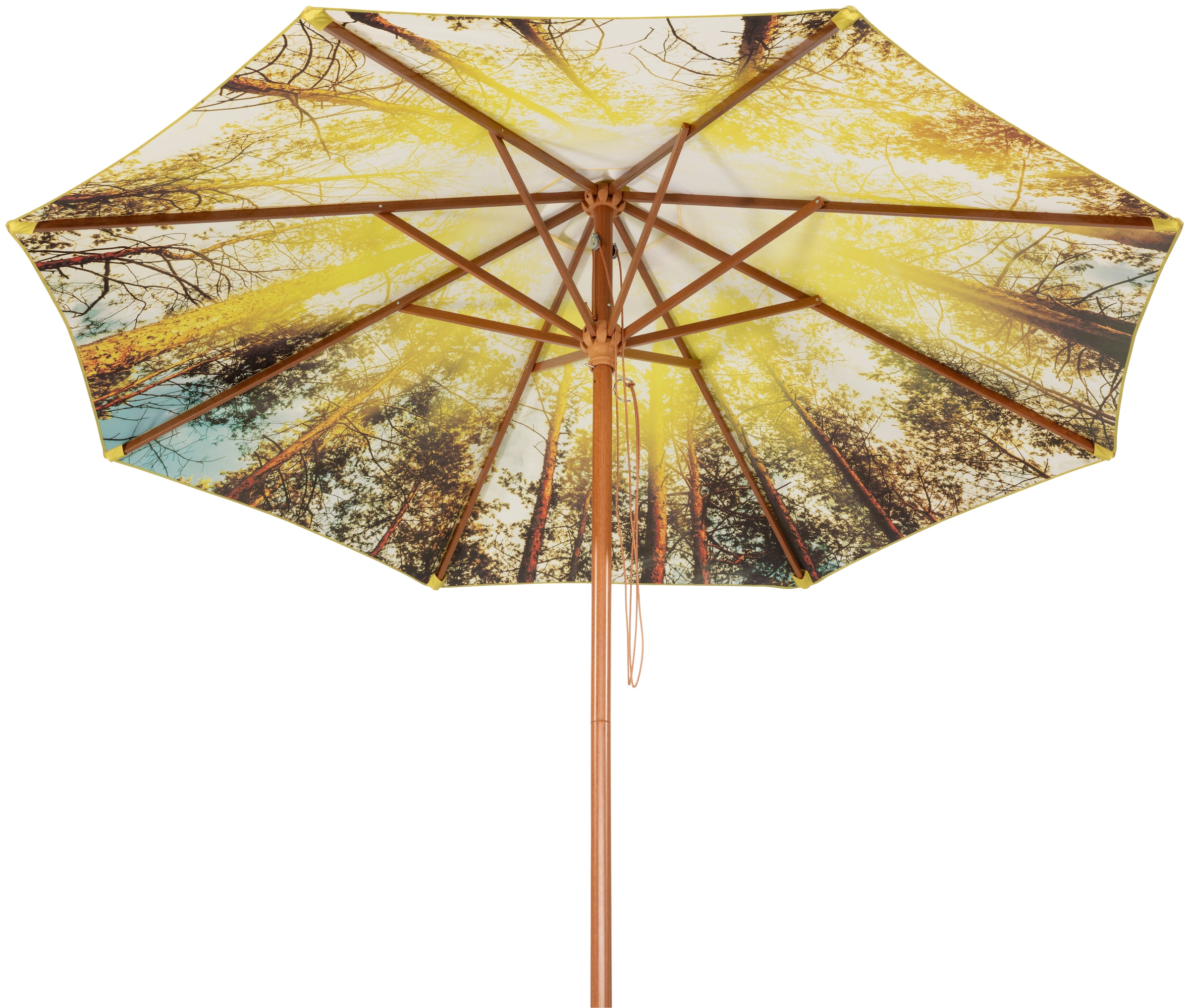 Schneider Schirme Marktschirm »Malaga Forest«, Durchmesser 300 cm, Innen mit Waldmotiv, rund, ohne Schirmständer