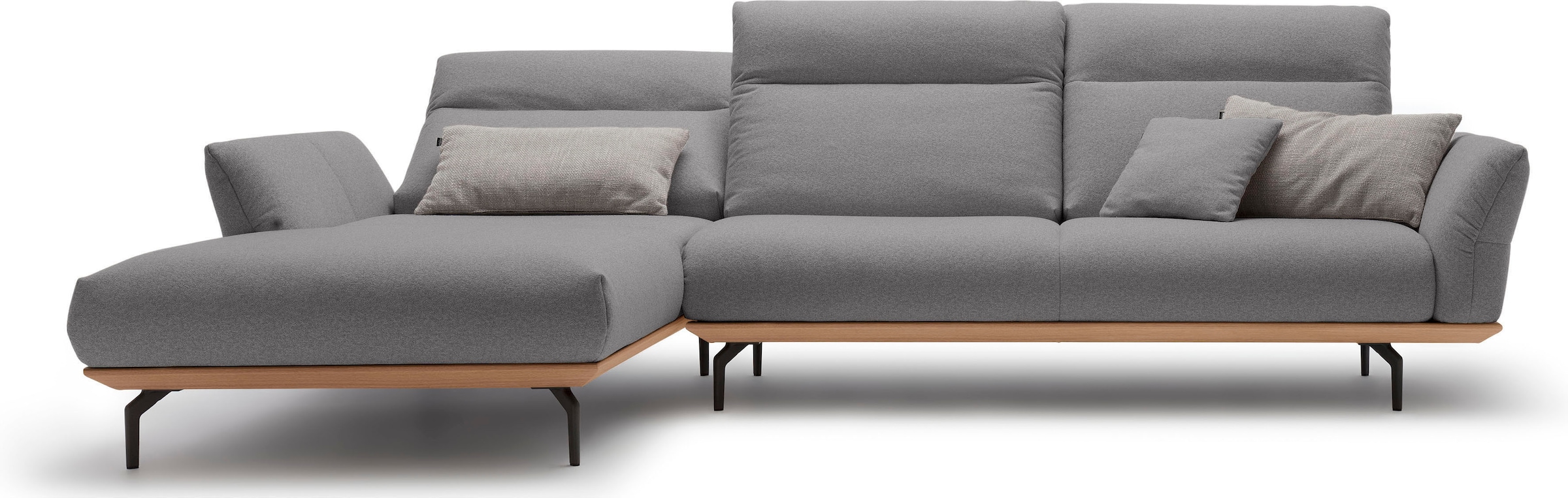 Creation BY ROLF BENZ Ecksofa »CR.460« Sockel in Eiche, Winkelfüße in Umbragrau, Breite 318 cm