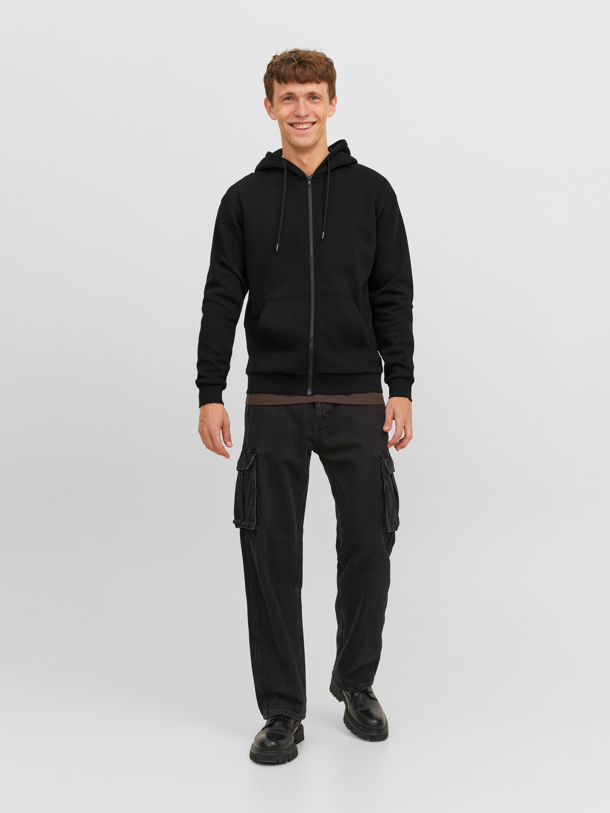 Jack & Jones Kapuzensweatjacke »JJEBRADLEY mit Kapuze, ideal für kalte Jahreszeit« Materialmix, relaxed fit