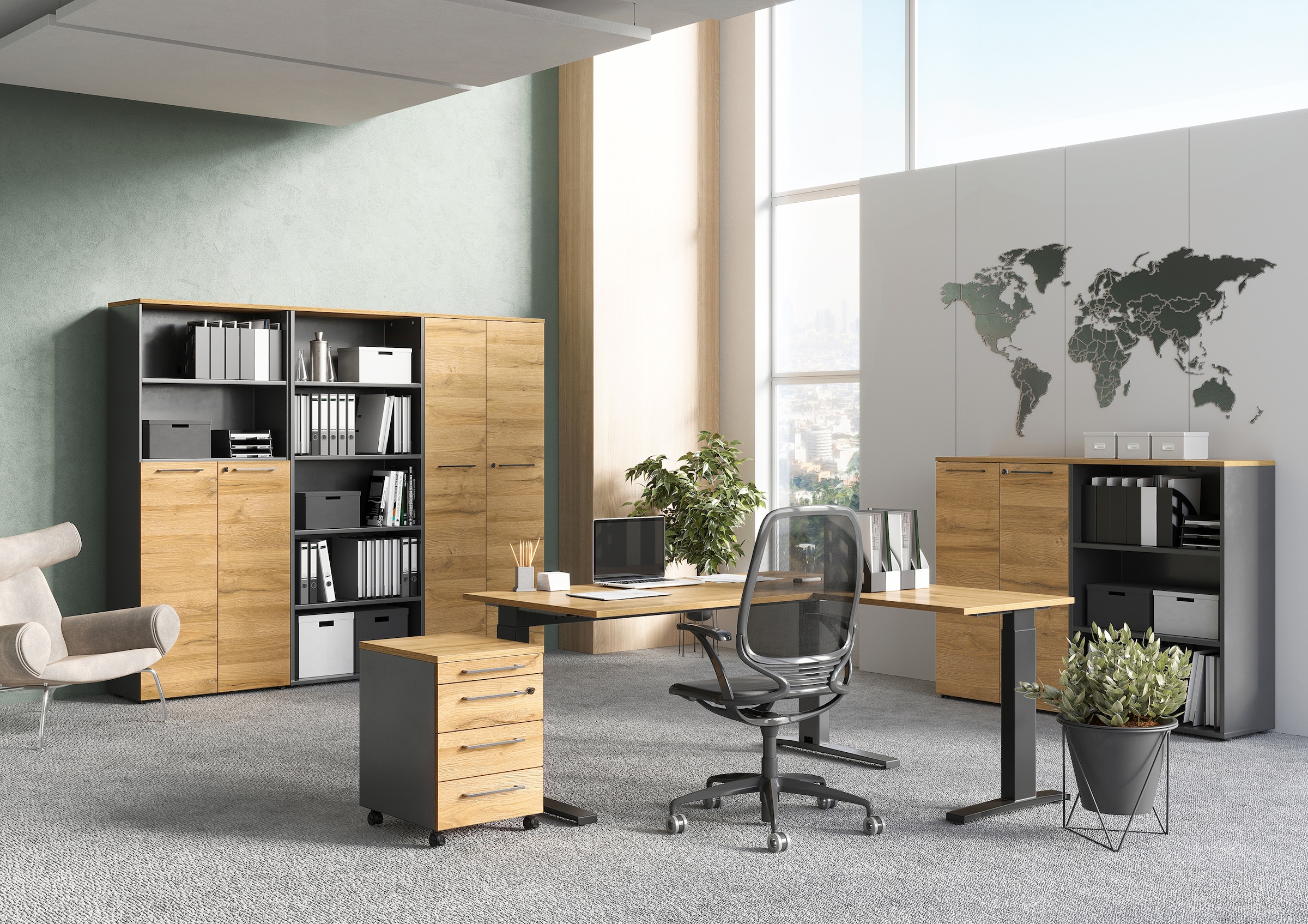 GERMANIA Aktenschrank »GW-Agenda«, opt. mit Schublade, Maße 80x120 cm, Made in Germany